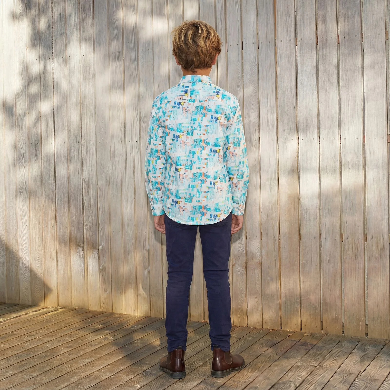Kid's Blue Regular Fit Printed Shirts - Image 4