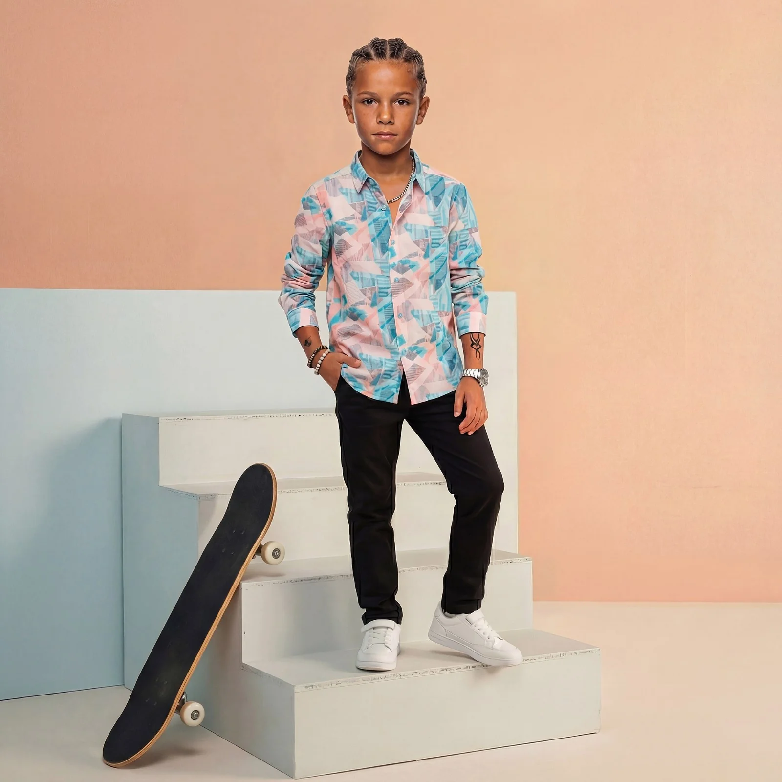 Kid's Multicolor Regular Fit Shirts - Image 5