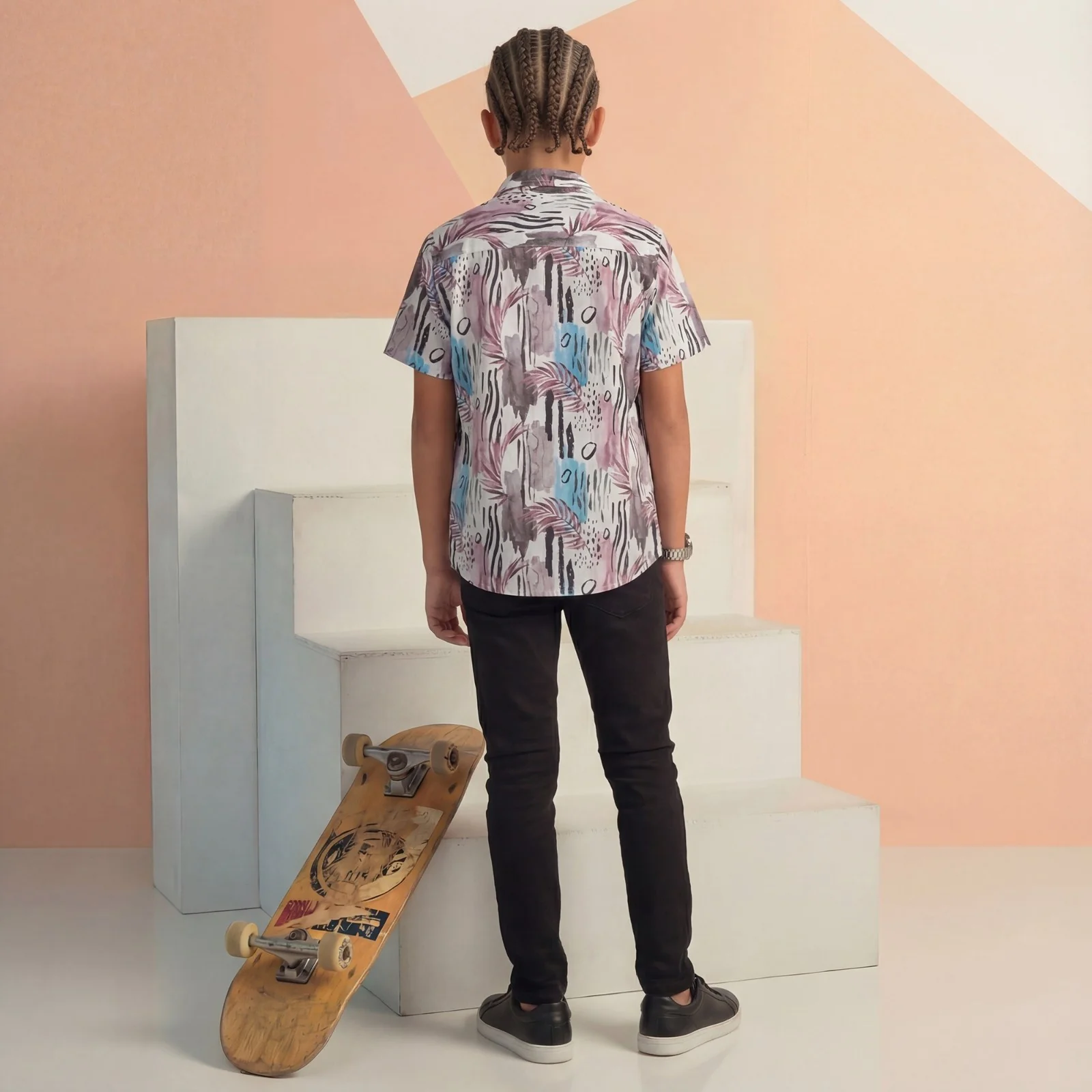 Kid's White Regular Fit Shirts - Image 4