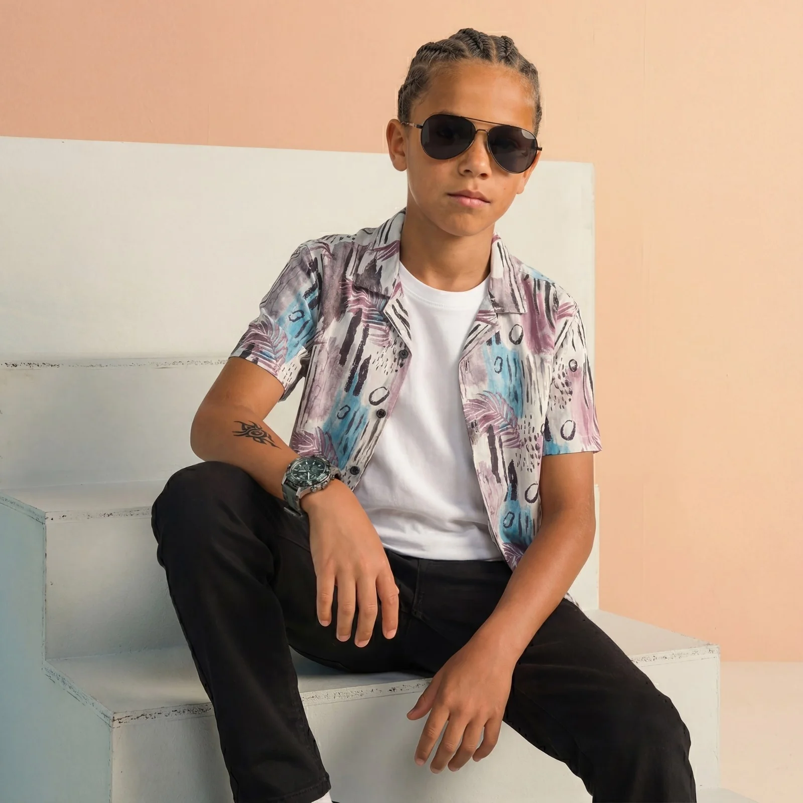 Kid's White Regular Fit Shirts - Image 5
