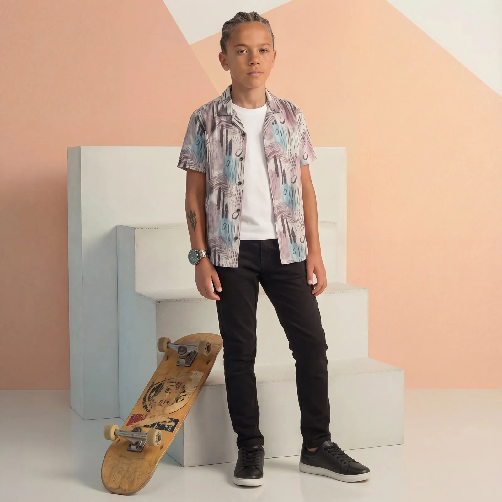 Kid's White Regular Fit Shirts - Image 6