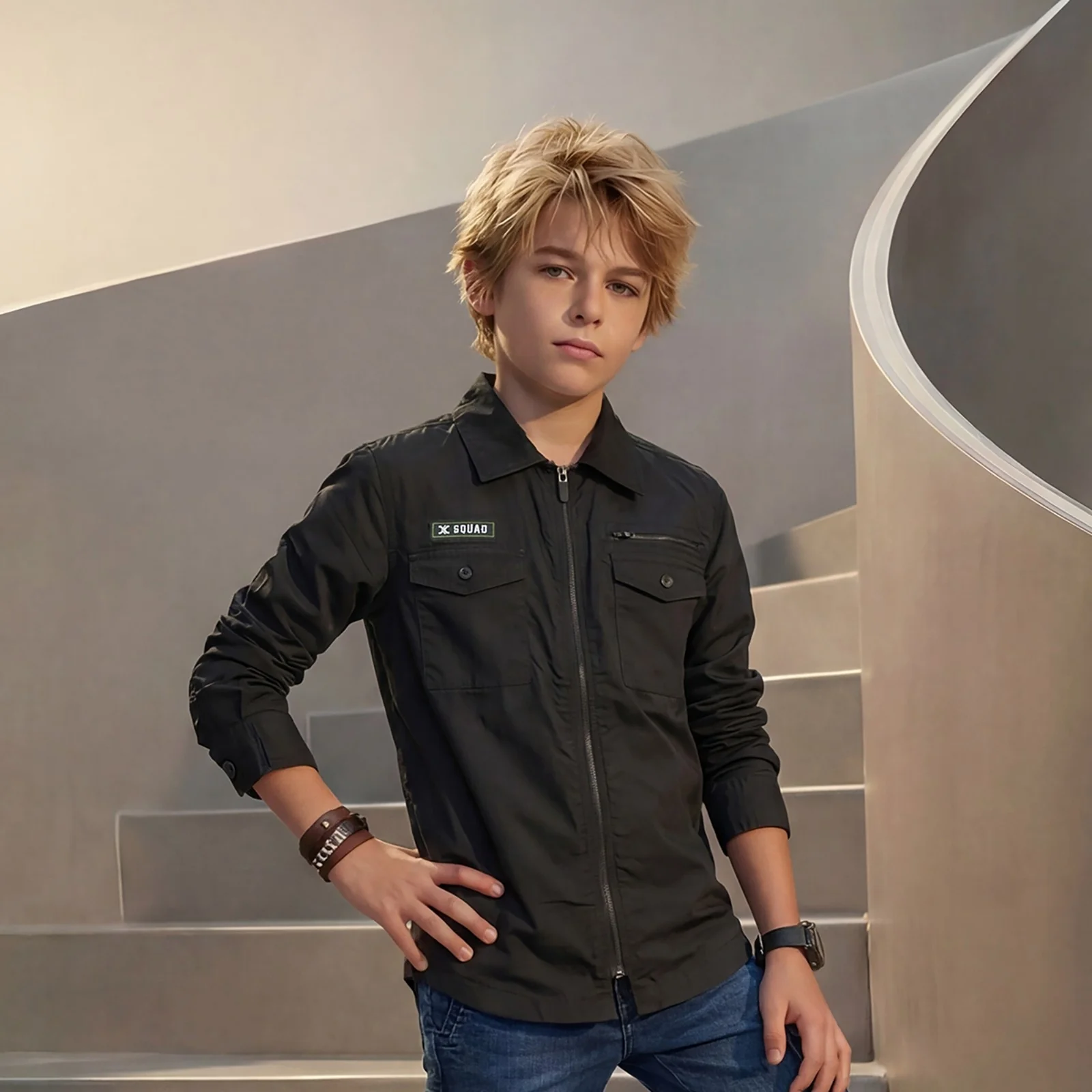 Kid's Black Regular Fit Shirts
