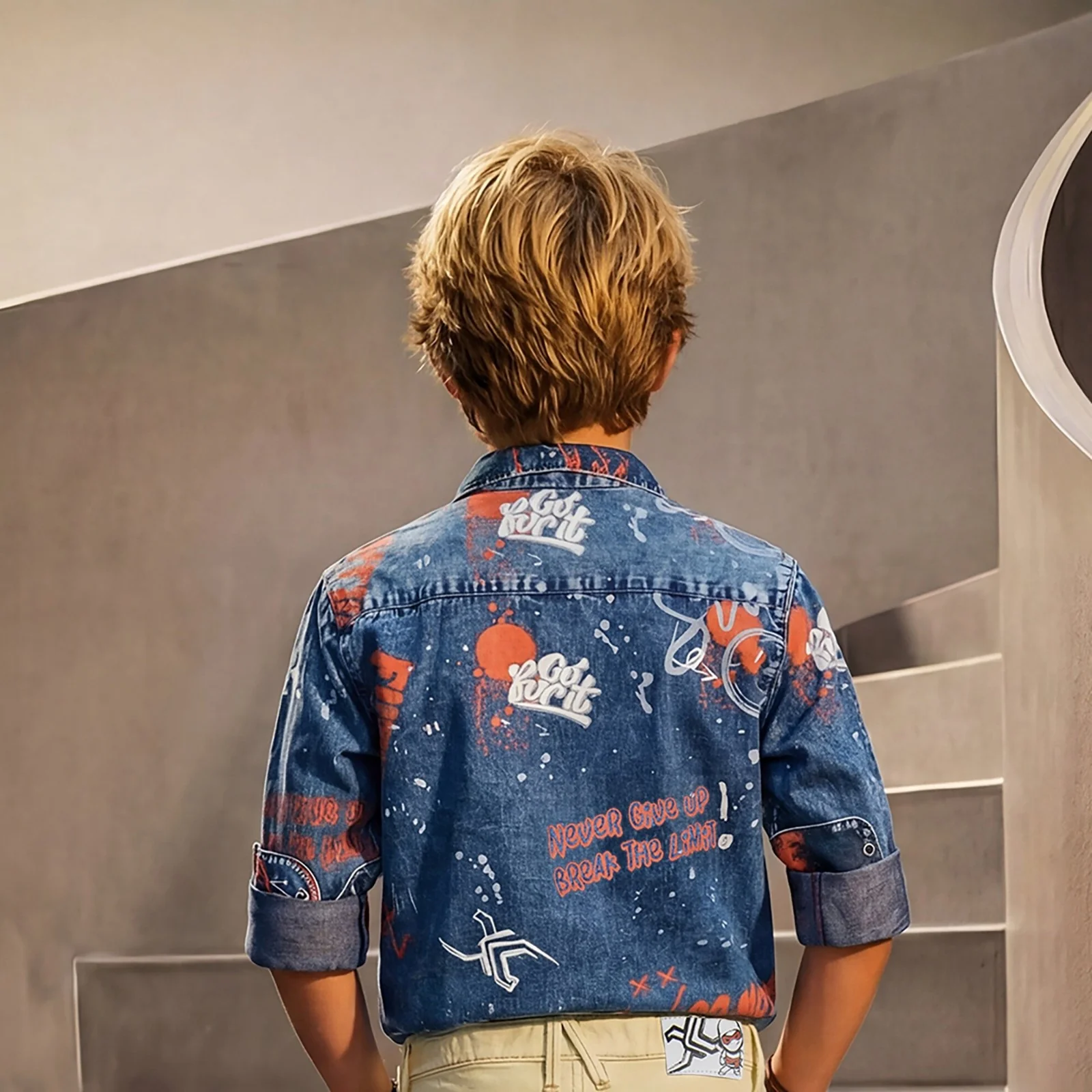 Kid's Blue Regular Fit Shirts - Image 2