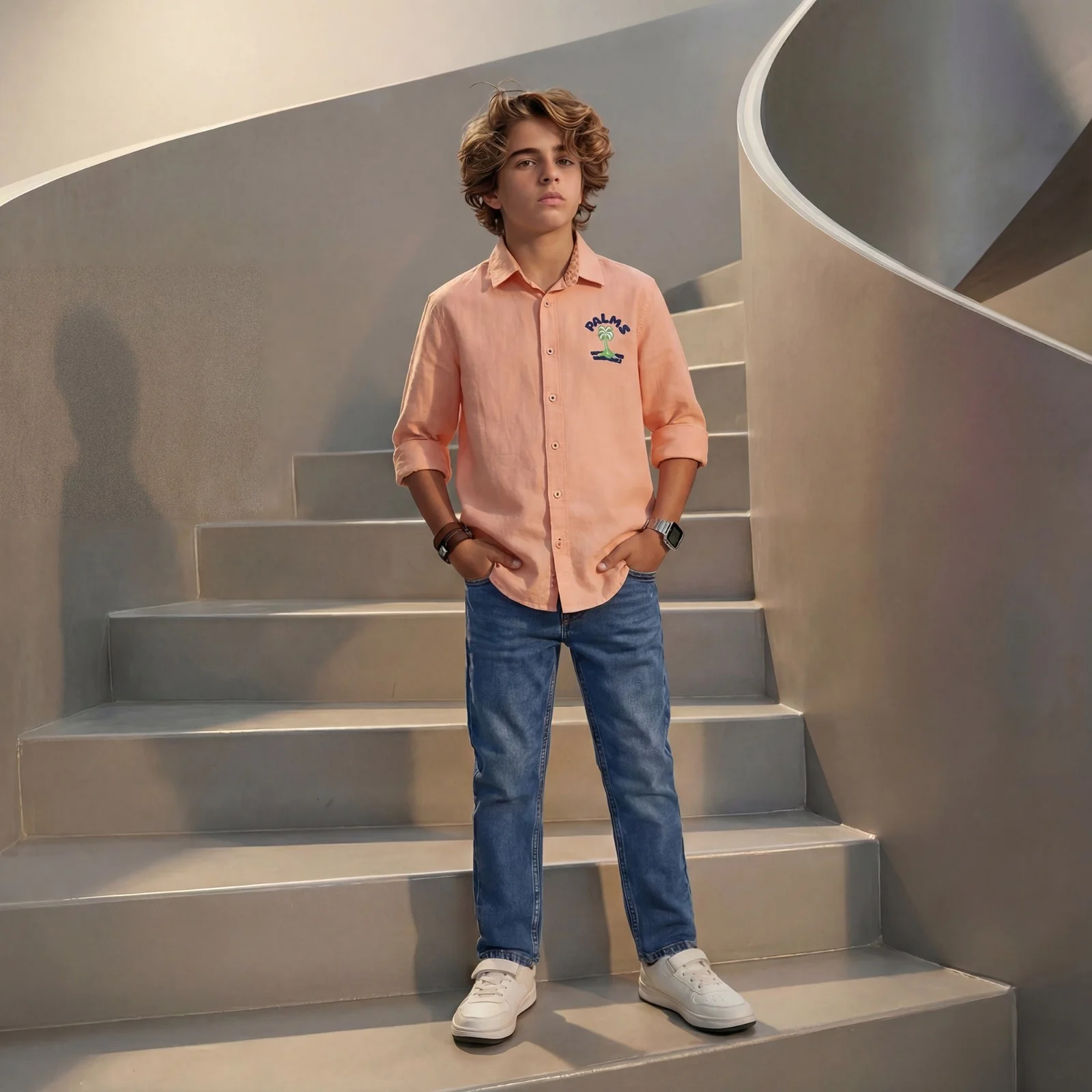 Kid's Blue Straight Fit Jeans - Image 3