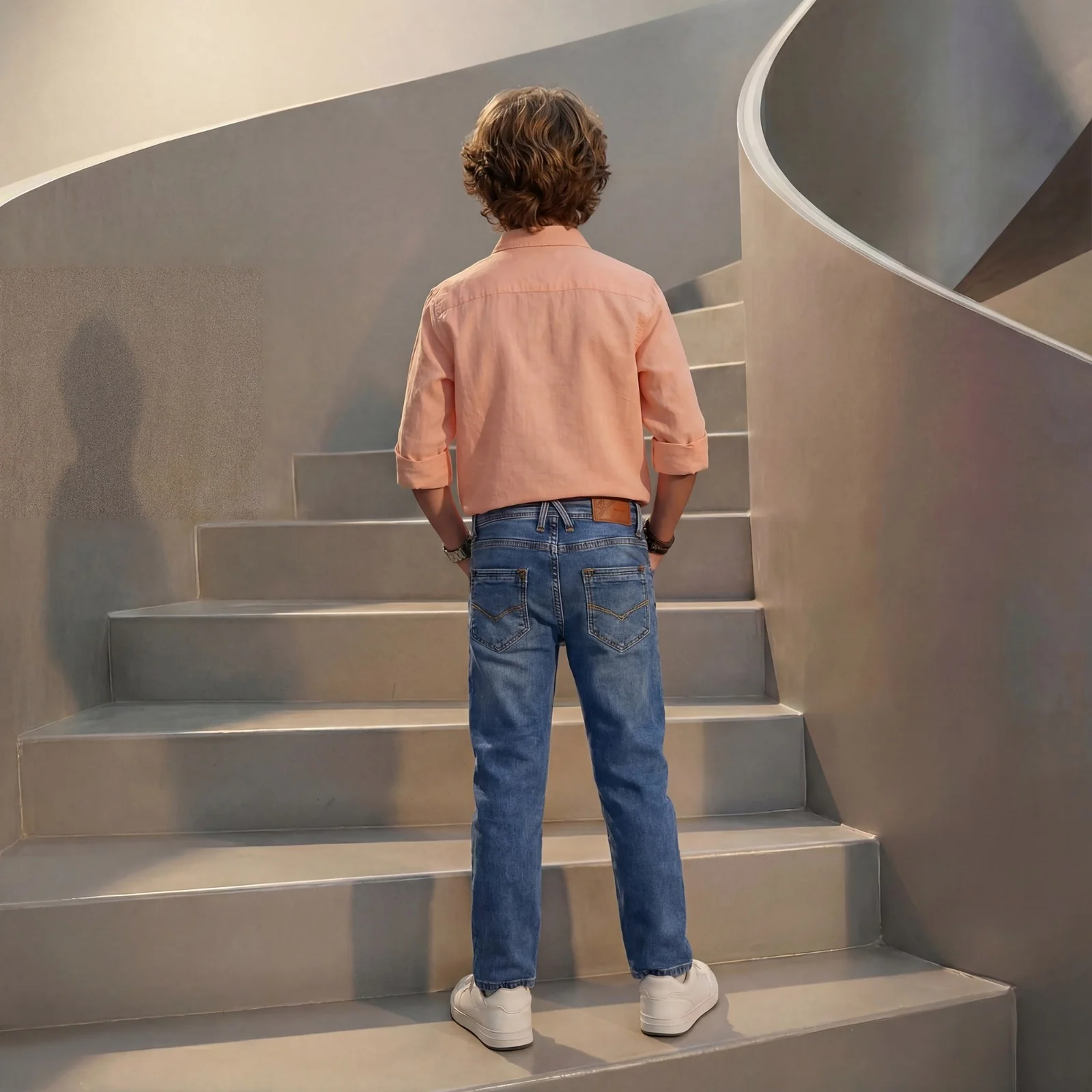 Kid's Blue Straight Fit Jeans - Image 4