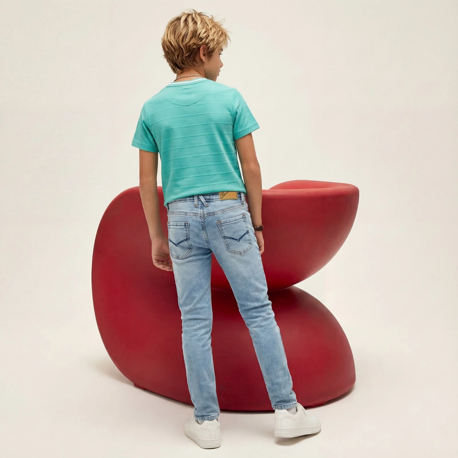 Kid's Green Slim Fit Printed T-Shirts - Image 4