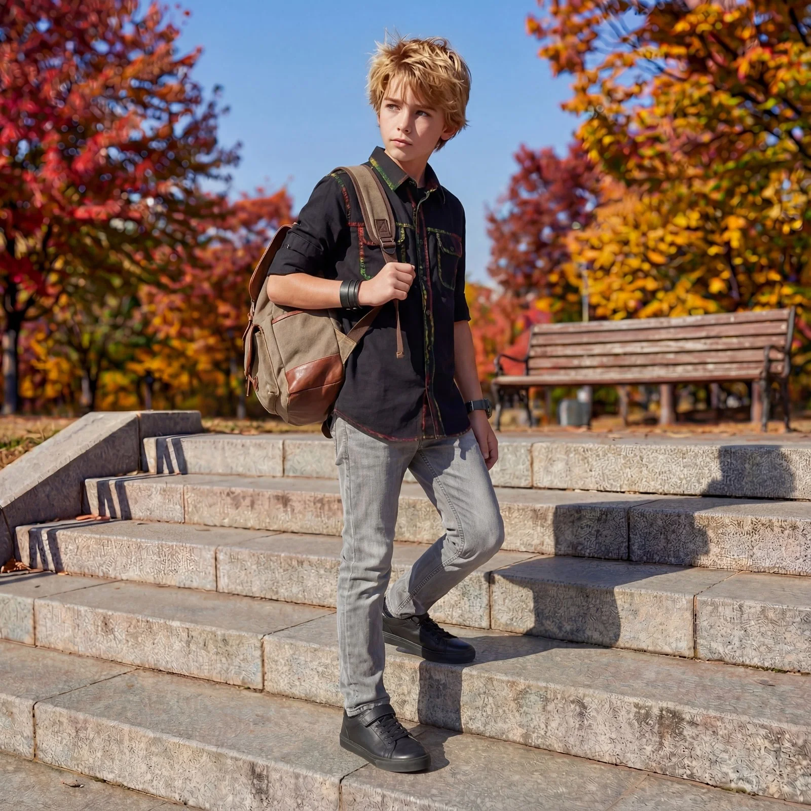 Kid's Grey Slim Fit Jeans - Image 5