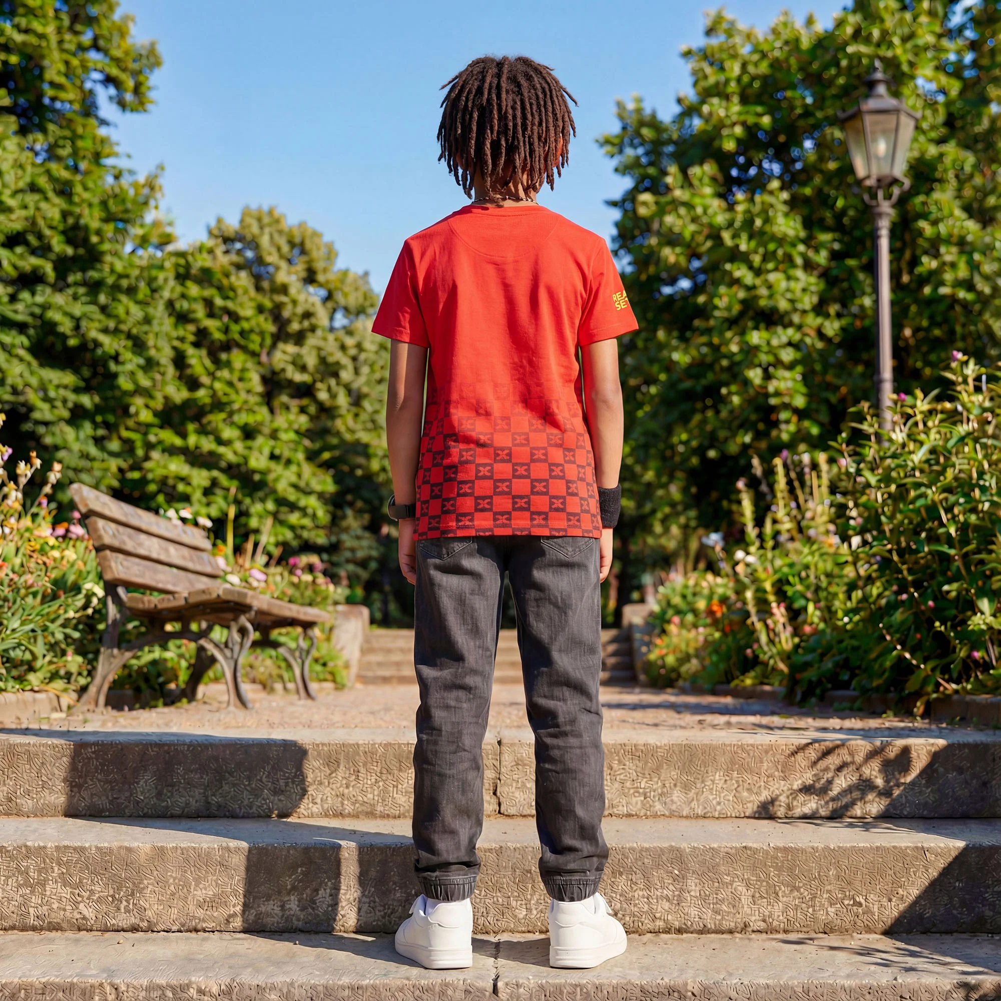 Kid's Black Solid Joggers - Image 4