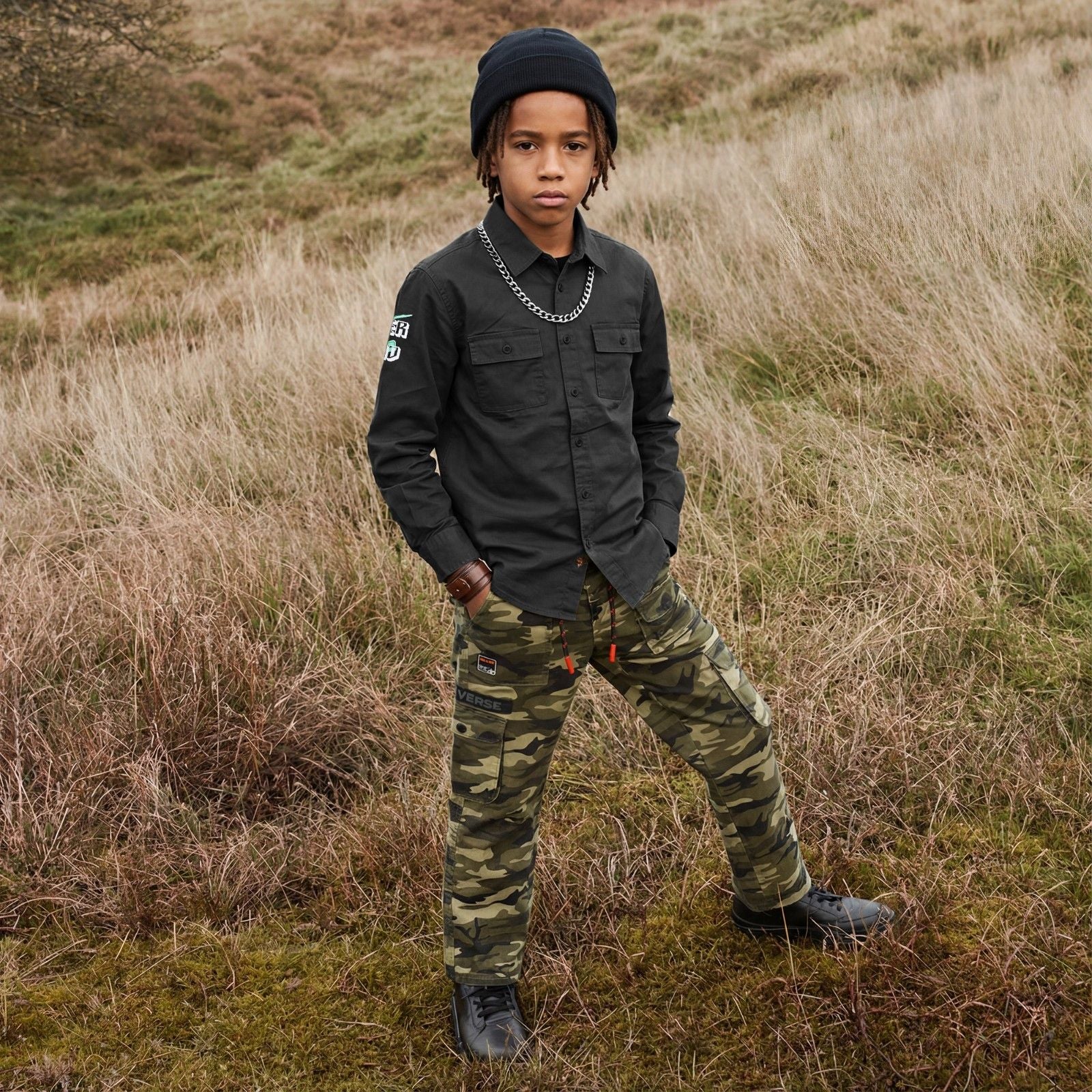 Kid's Black Slim Fit Shirts - Image 3