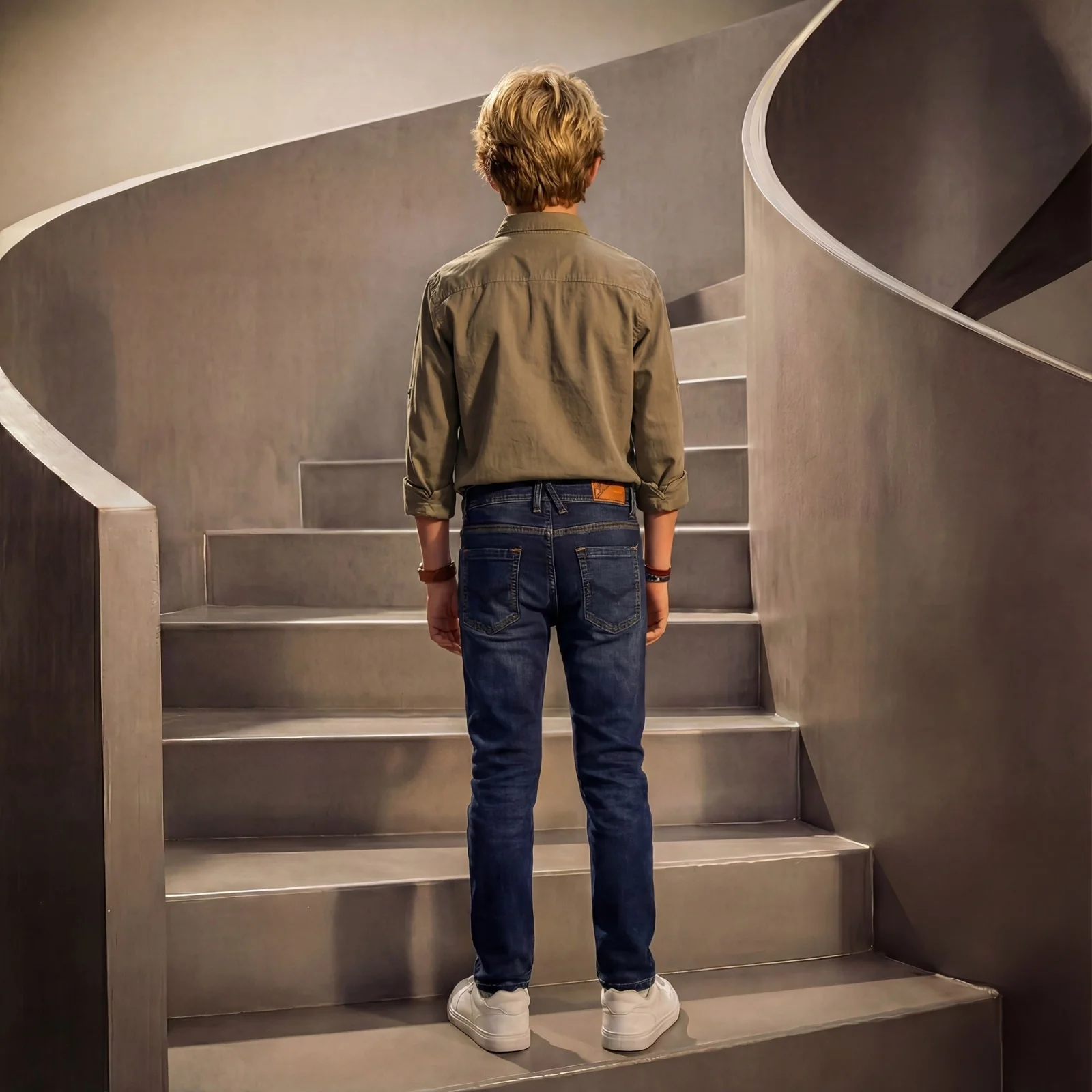 Kid's Dark Blue Slim Fit Jeans - Image 4