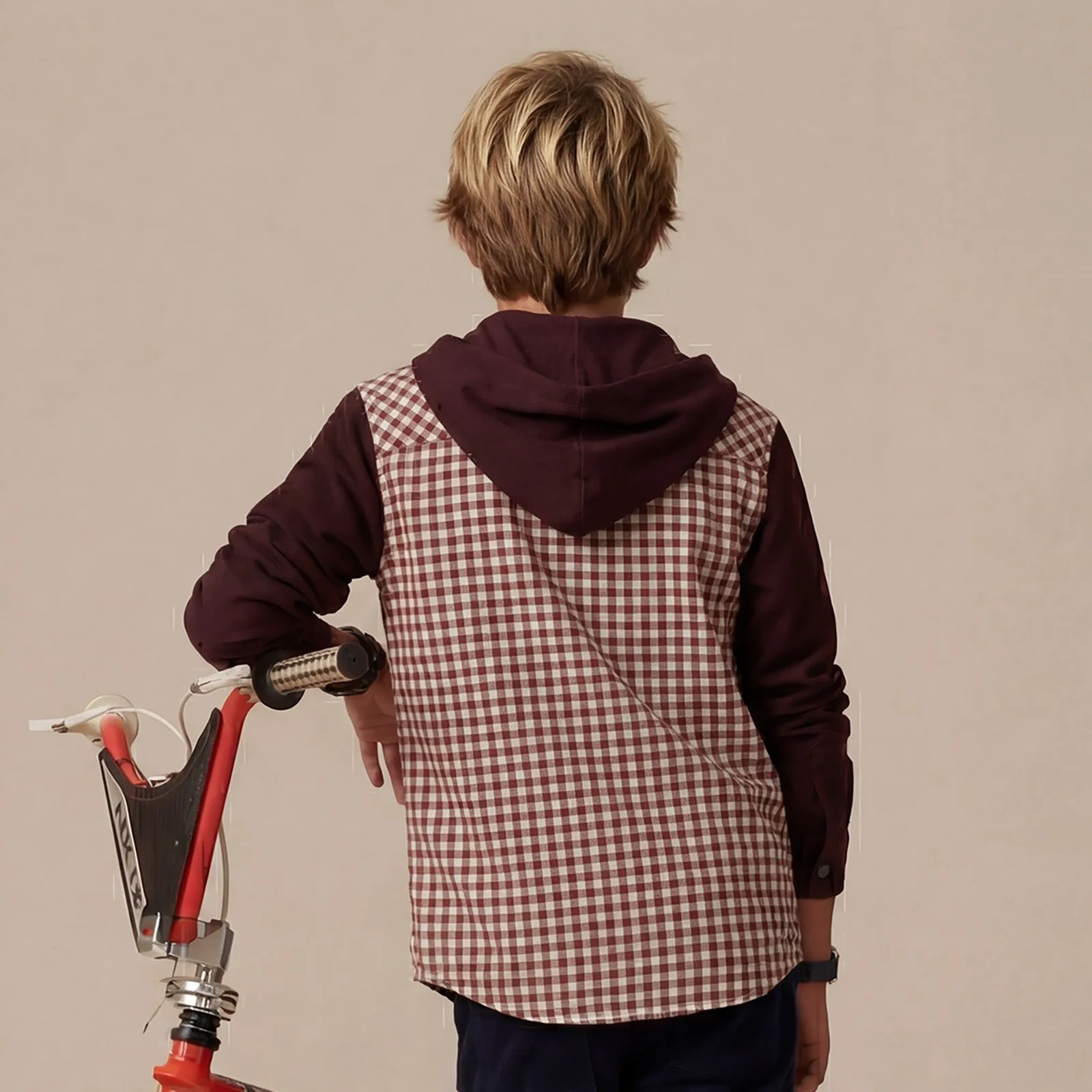 Kid's Maroon Regular Fit Shirts - Image 2