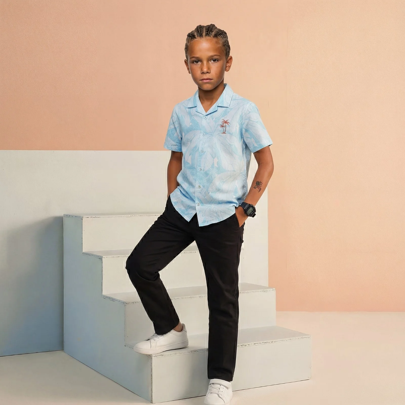 Kid's Mint Regular Fit Shirts - Image 3
