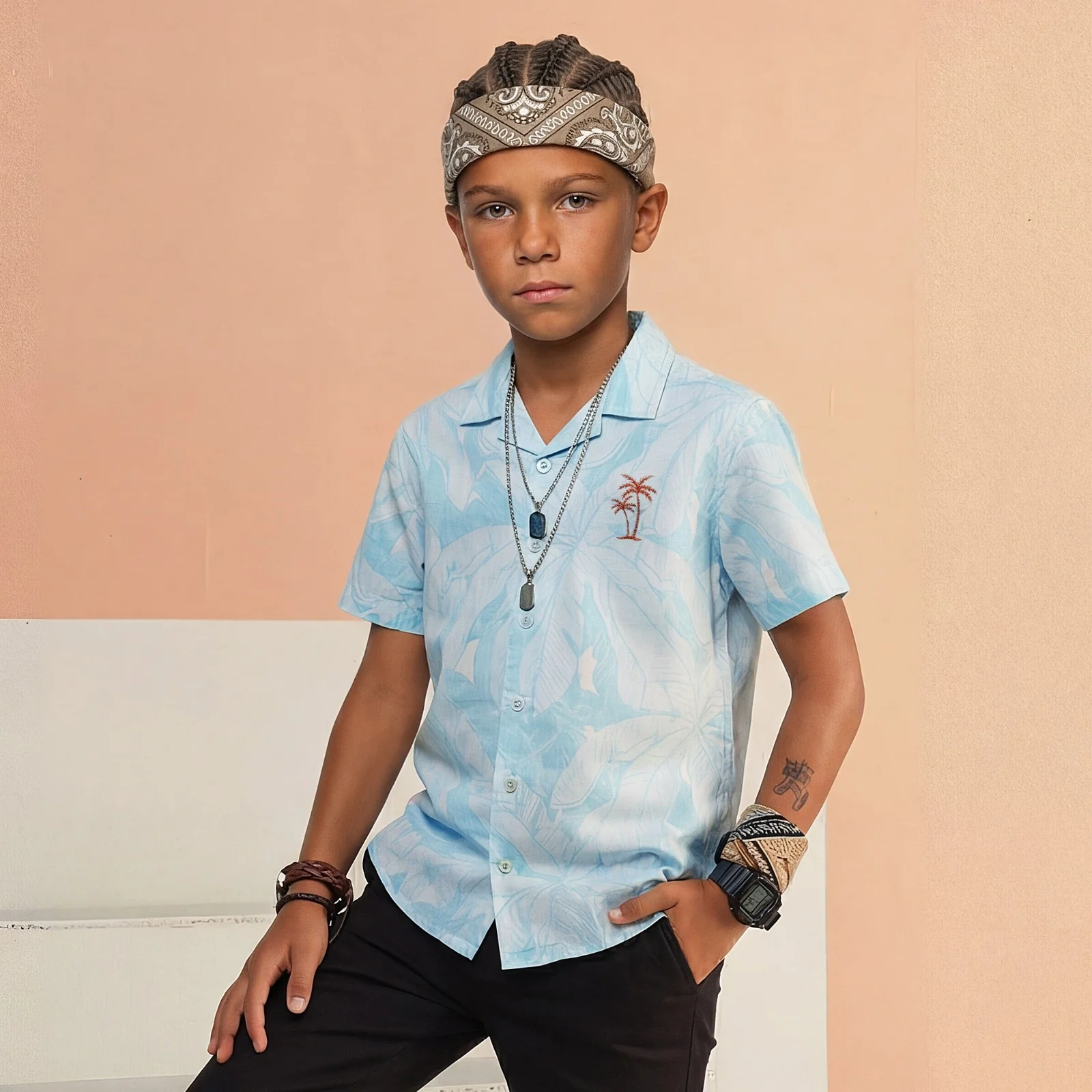 Kid's Mint Regular Fit Shirts - Image 5