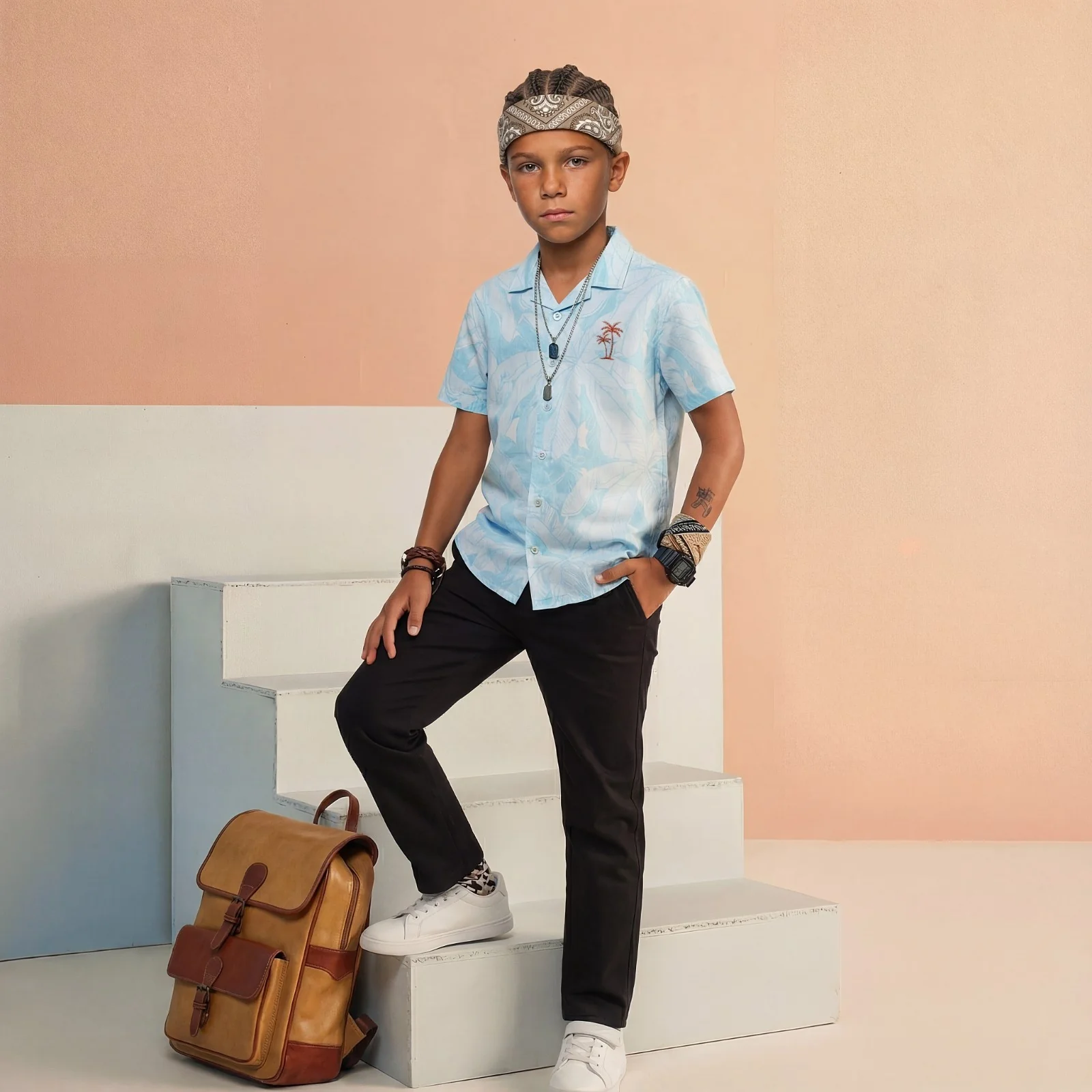 Kid's Mint Regular Fit Shirts - Image 6