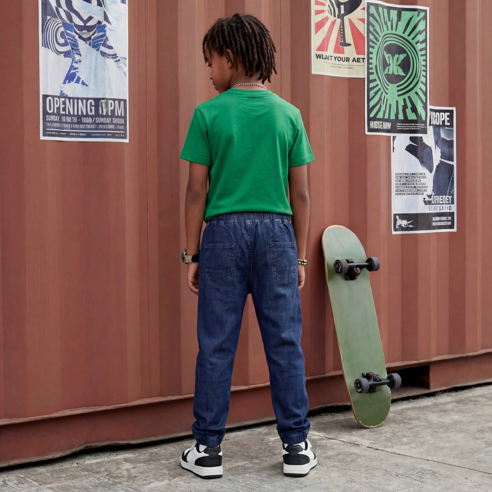 Kid's Navy Solid Joggers - Image 4