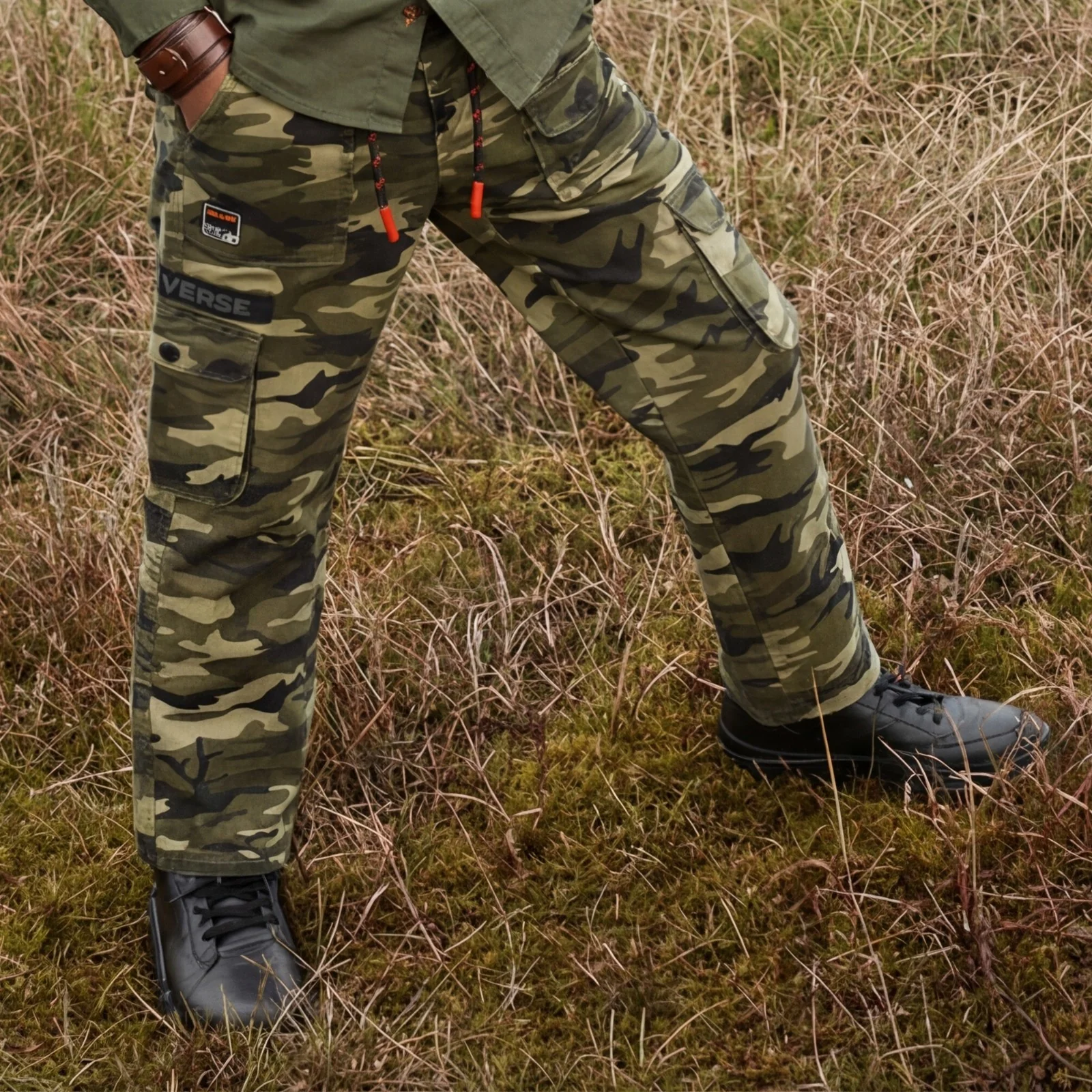 Kid's Olive Camo Cargo