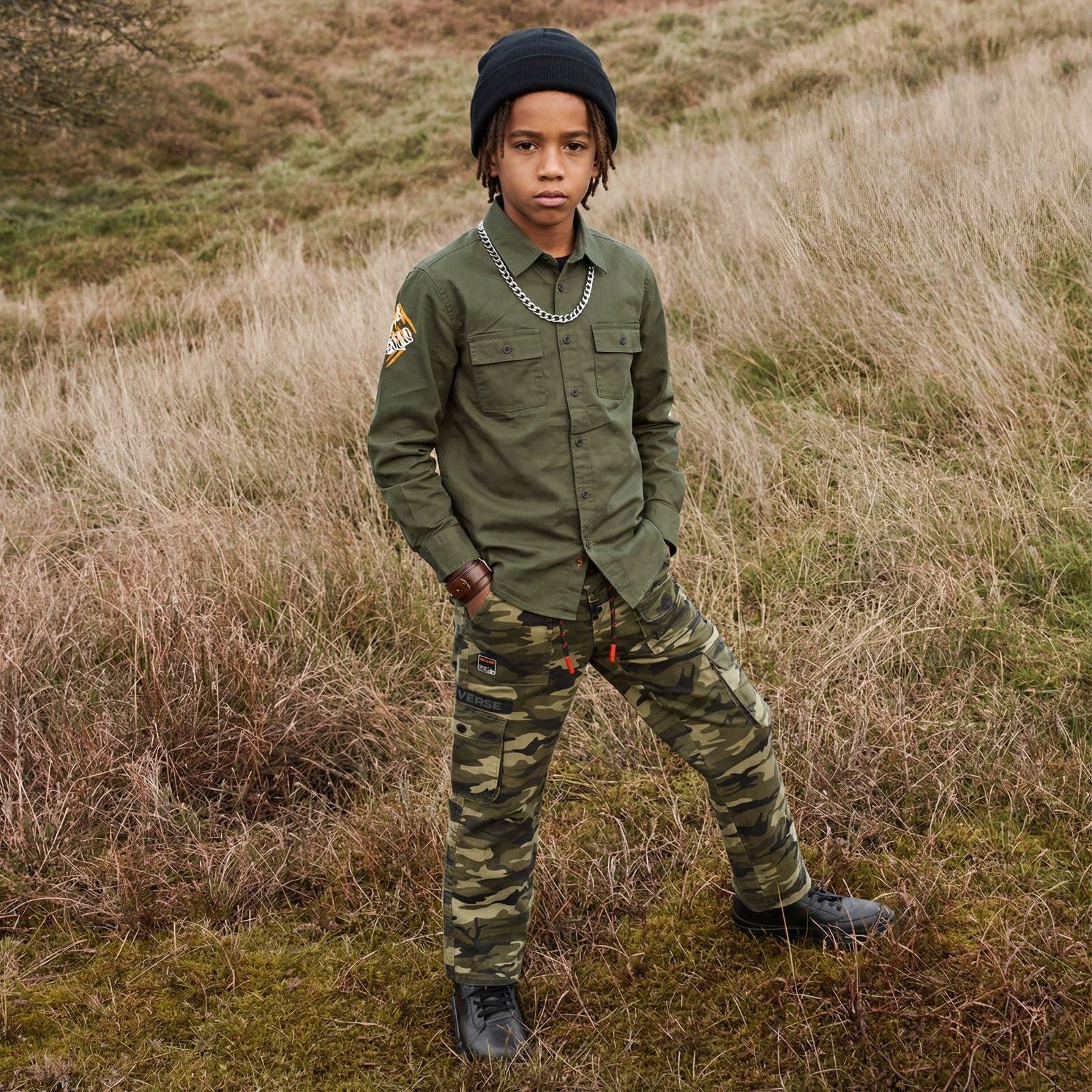 Kid's Olive Camo Cargo - Image 3