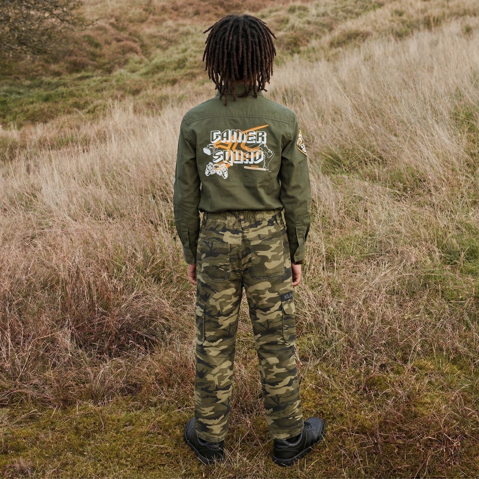 Kid's Olive Camo Cargo - Image 4