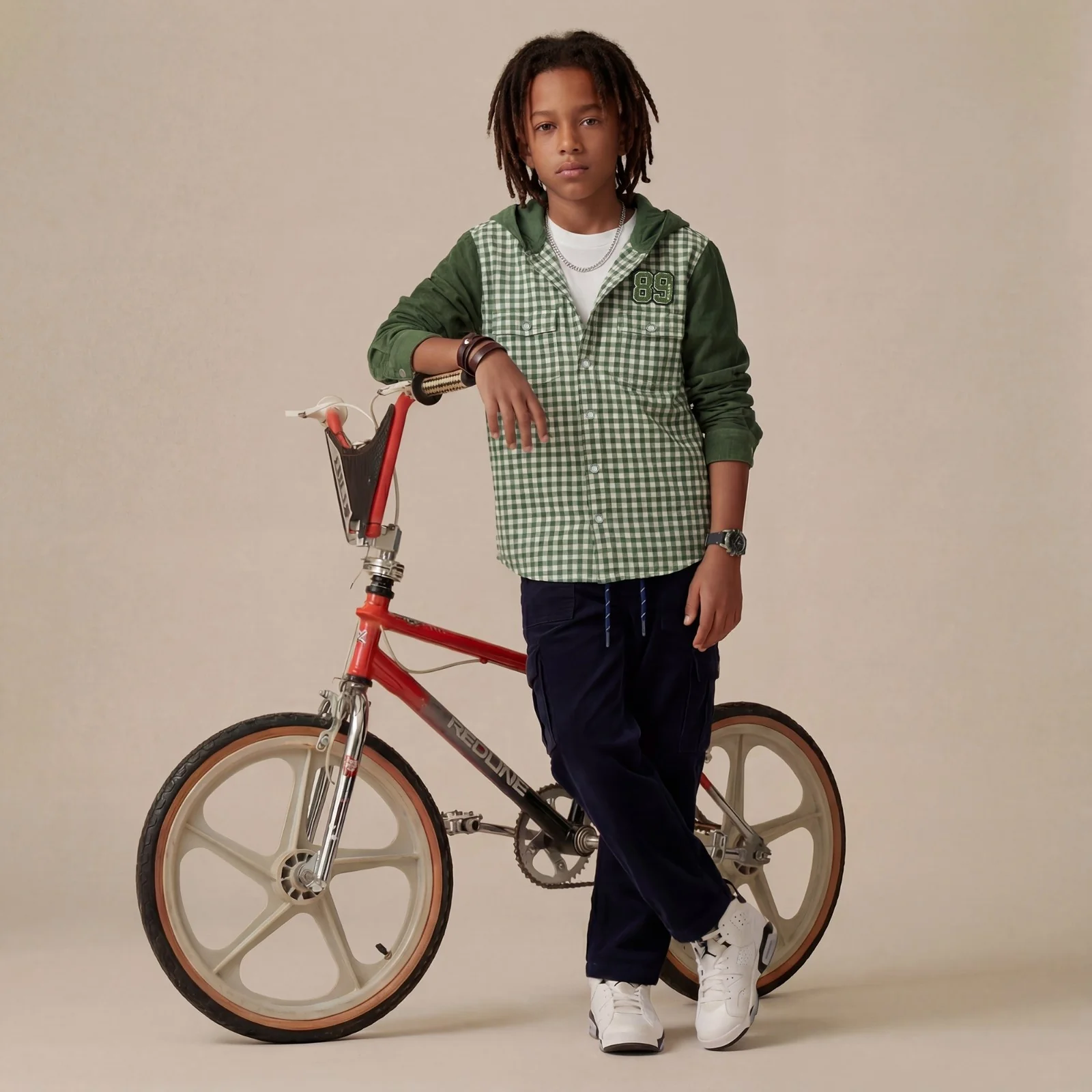 Kid's Olive Regular Fit Shirts - Image 3