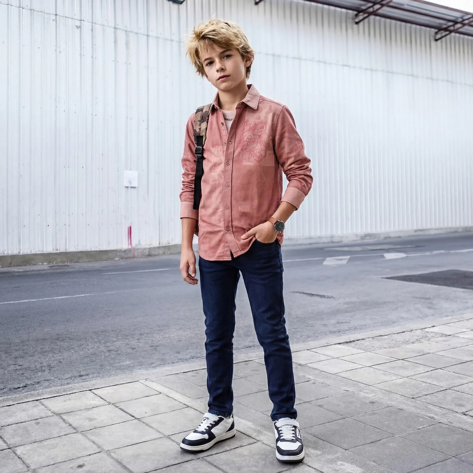 Kid's Peach Regular Fit Shirts - Image 5