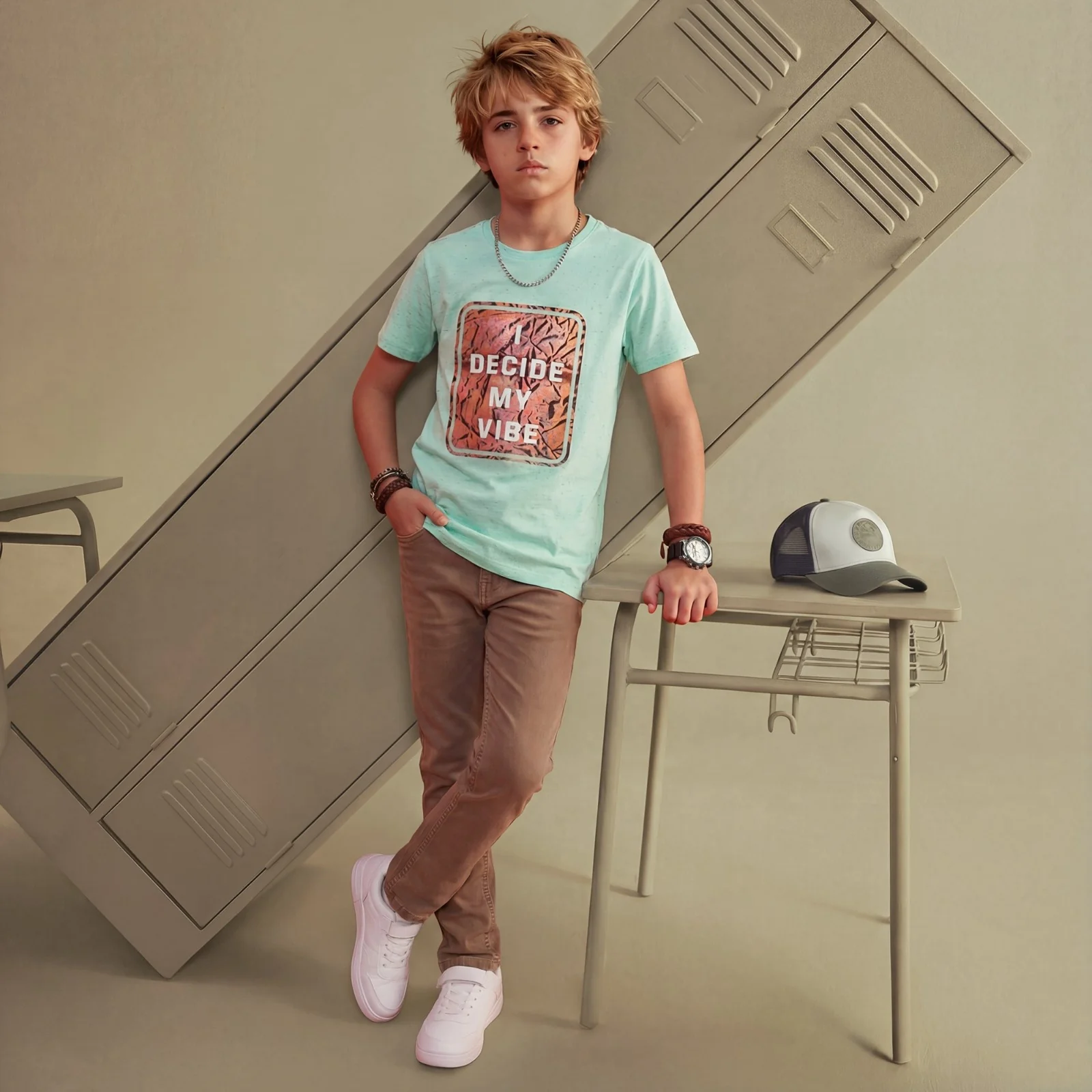 Kid's Lilac Slim Fit Printed T-Shirts - Image 3