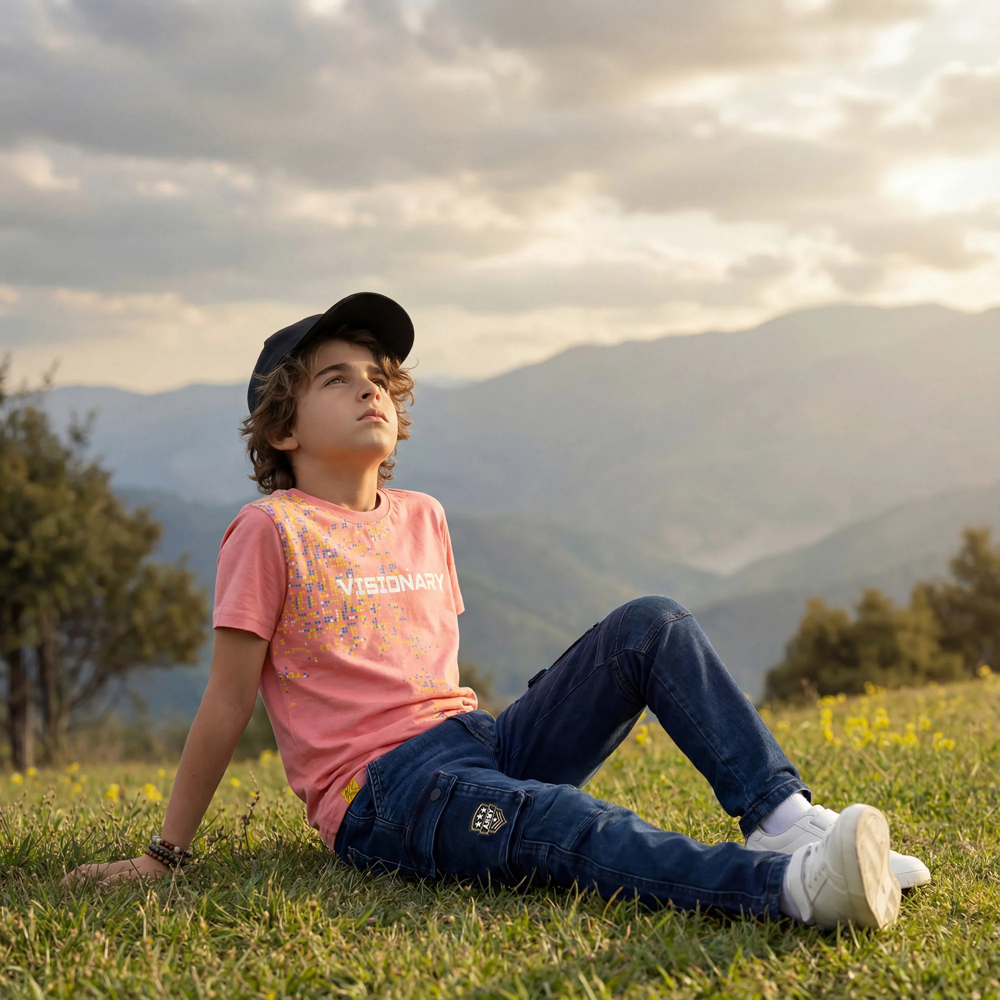 Kid's Pink Slim Fit Printed T-Shirts - Image 5