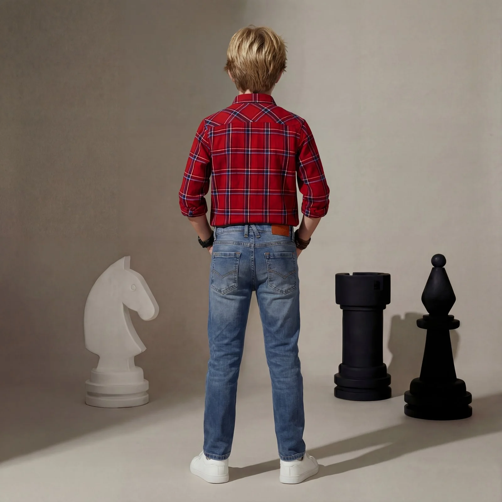 Kid's Red Regular Fit Shirts - Image 4