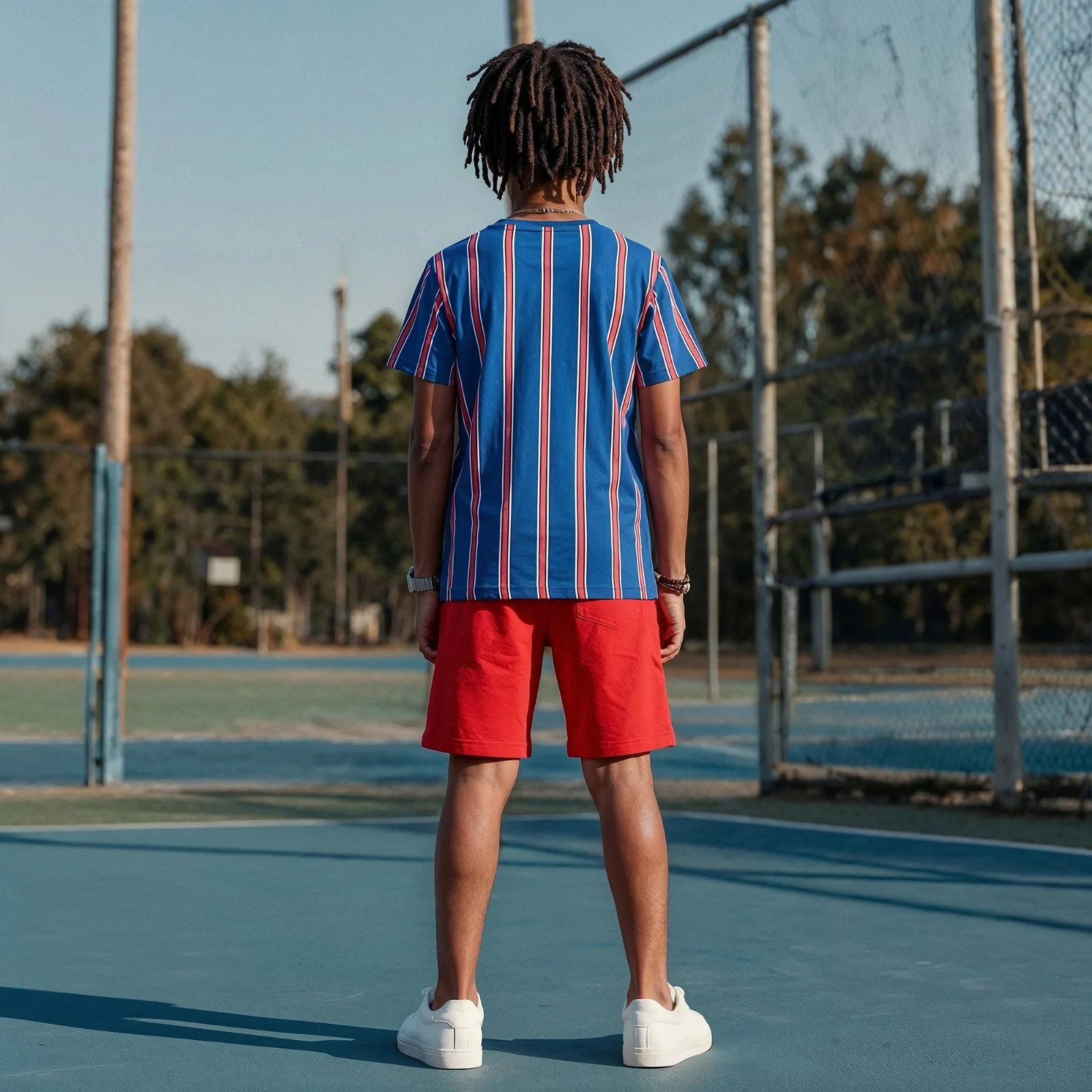Kid's Royal Blue Slim Fit Printed T-Shirts - Image 4