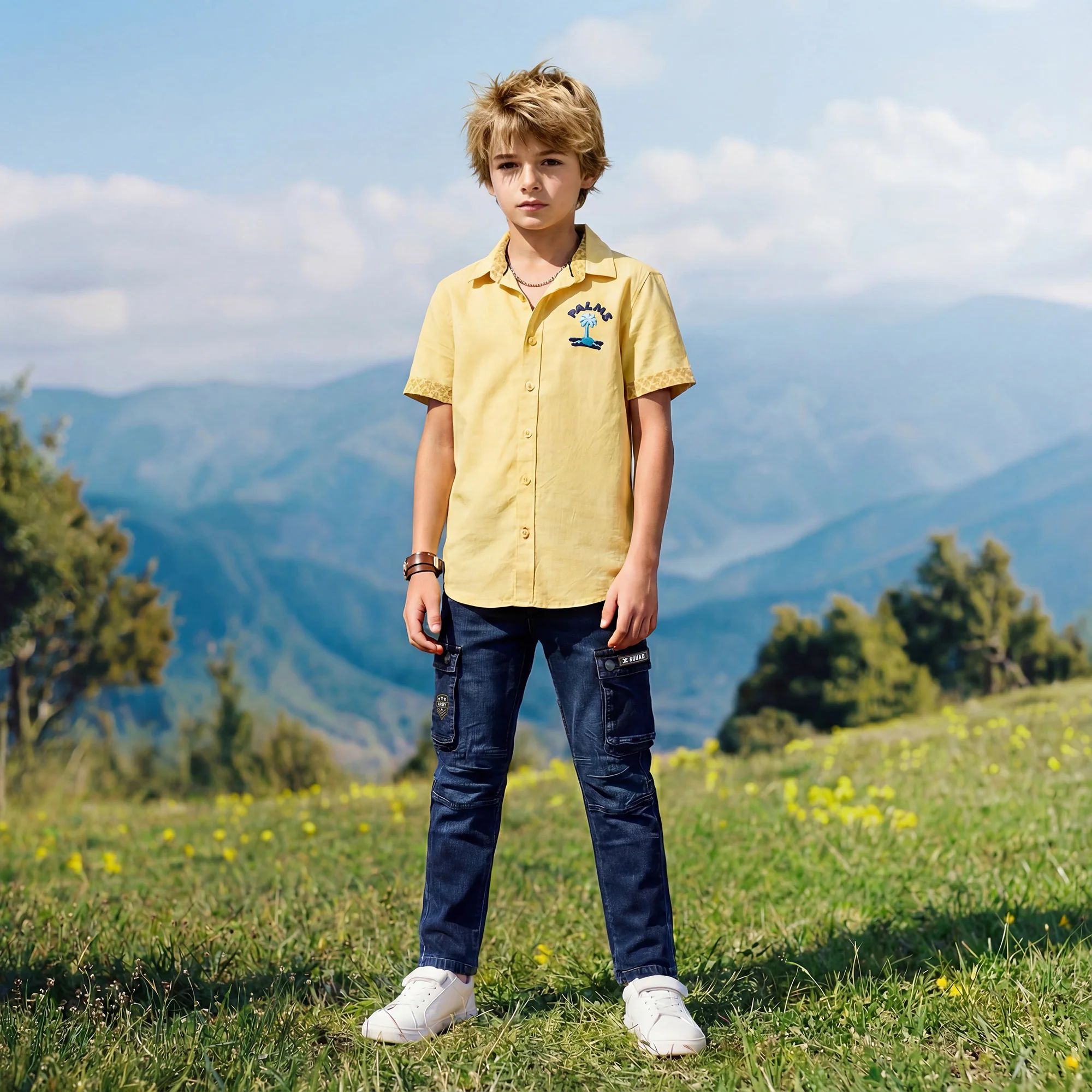 Kid's Yellow Regular Fit Shirts - Image 3