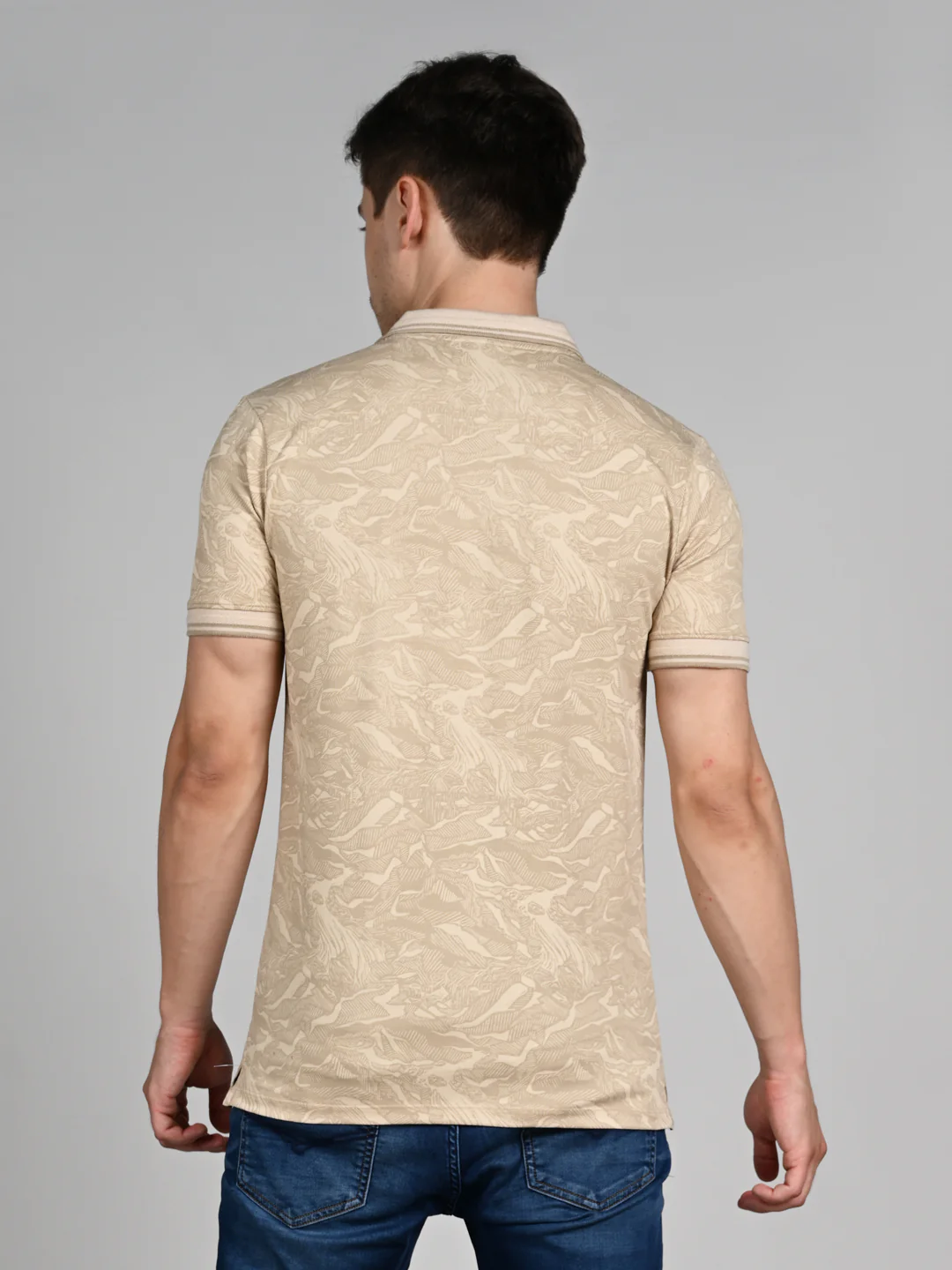 Killer Men Beige Printed Slim Fit T-Shirt - Image 7