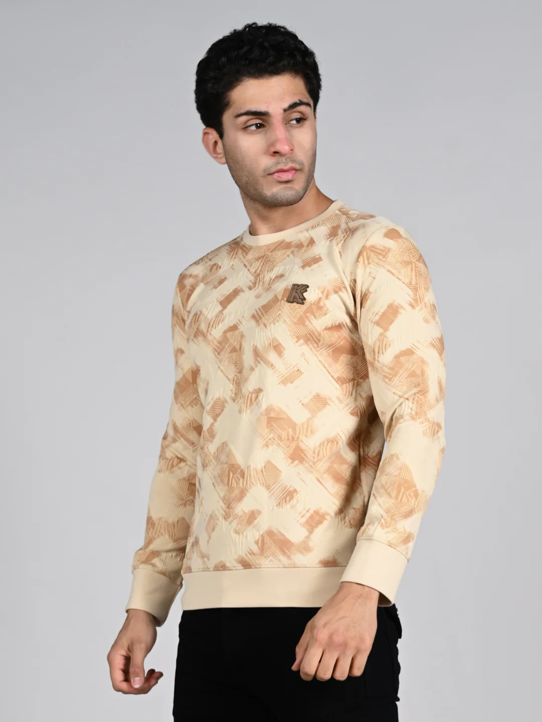 Killer Men Beige Printed Sweat Shirts - Image 6