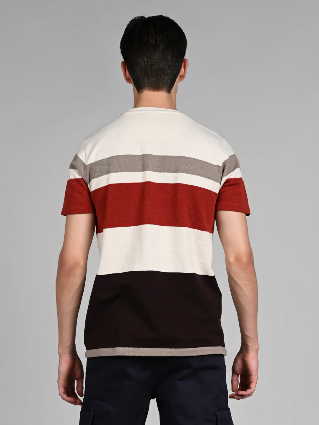 Killer Men Beige Stripe Slim Fit T-Shirts - Image 7