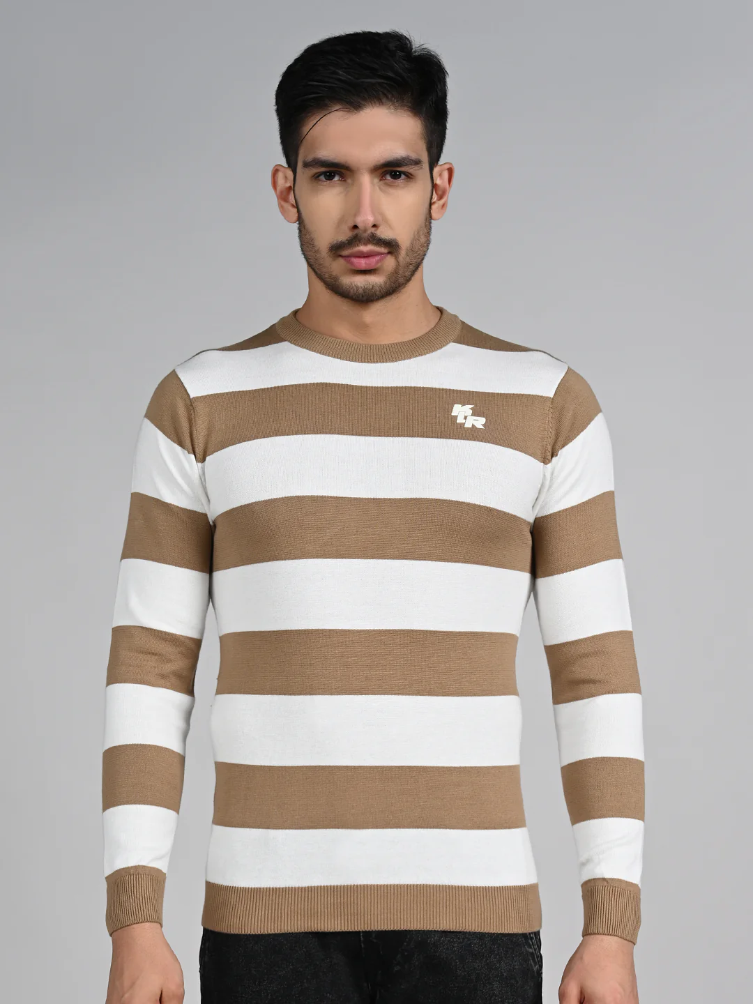 Killer Men Beige Striped Flat Knits - Image 5