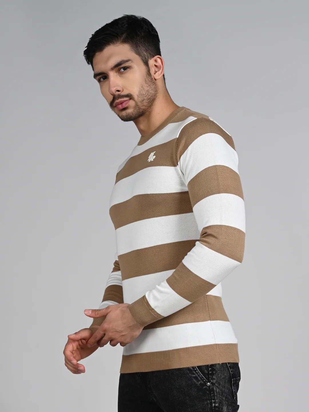 Killer Men Beige Striped Flat Knits - Image 6
