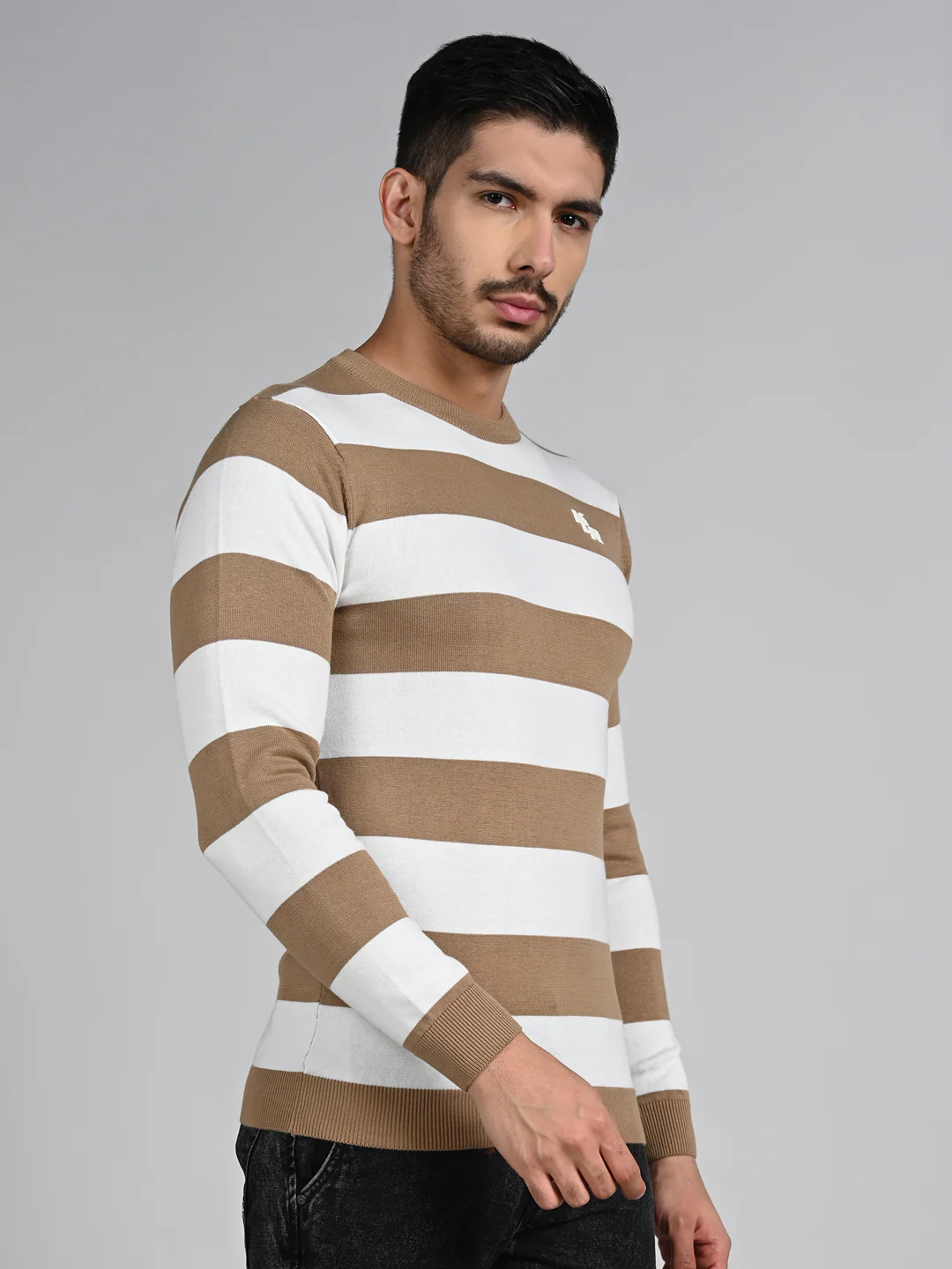 Killer Men Beige Striped Flat Knits - Image 7