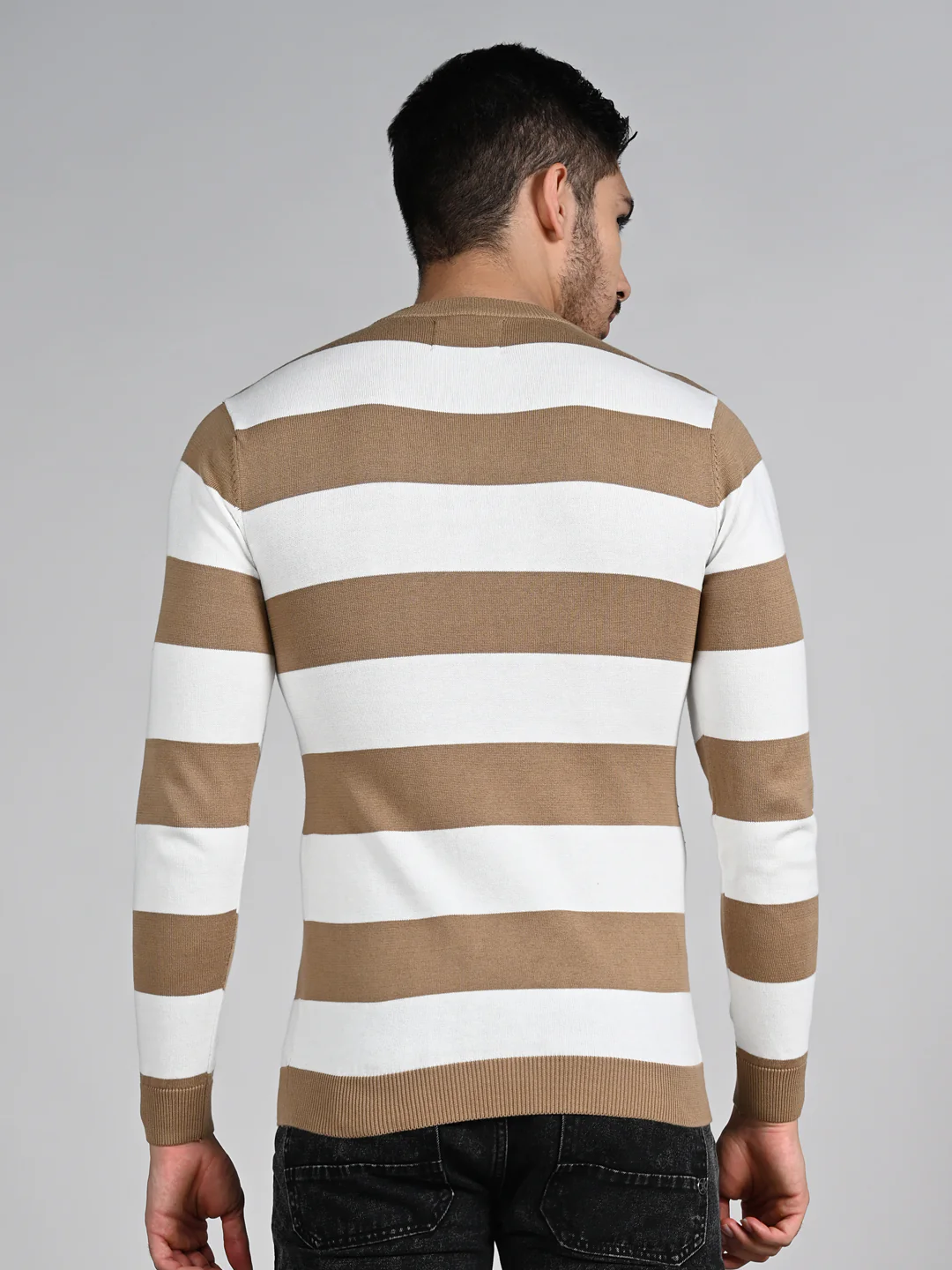 Killer Men Beige Striped Flat Knits - Image 8