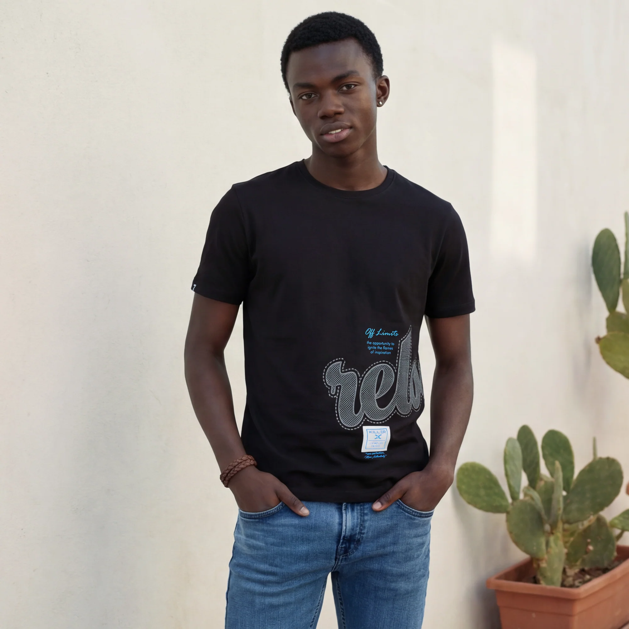 Killer Men Black Printed Round Neck T-Shirts - Image 2