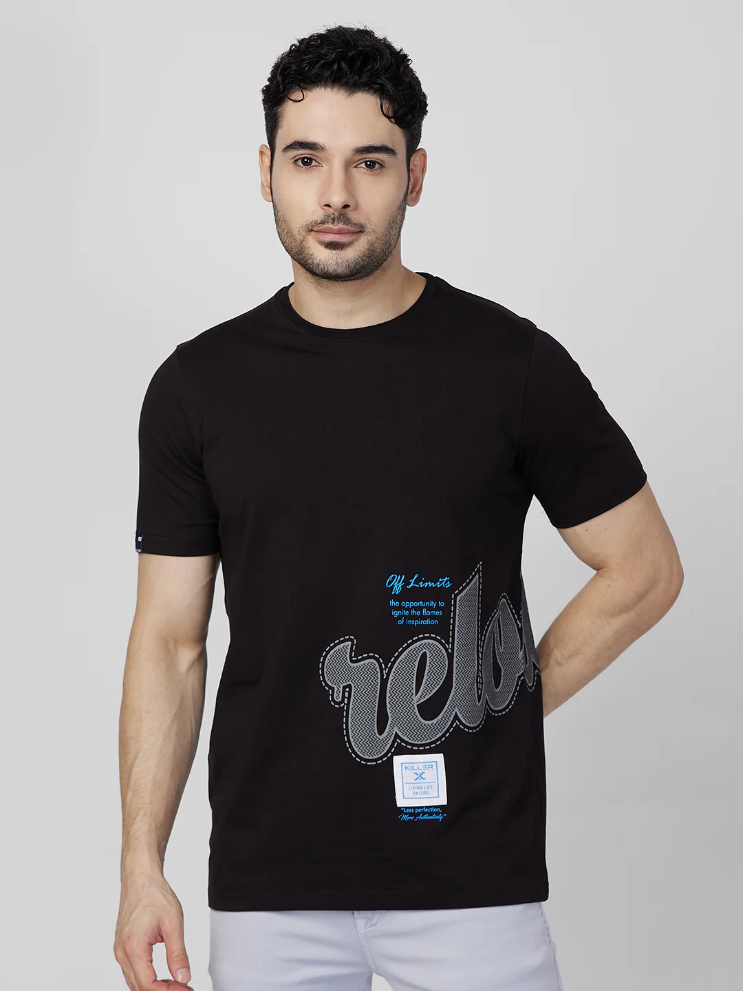 Killer Men Black Printed Round Neck T-Shirts - Image 3