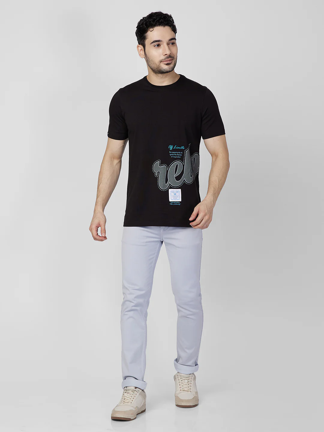 Killer Men Black Printed Round Neck T-Shirts - Image 4