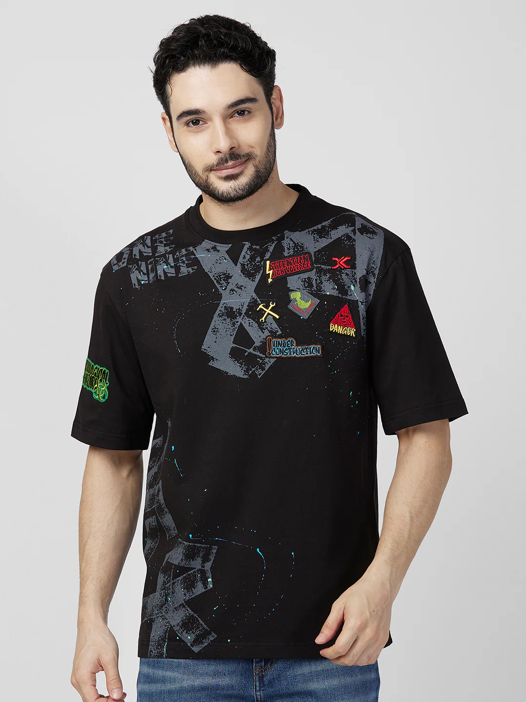 Killer Men Black Printed Round Neck T-Shirts - Image 3