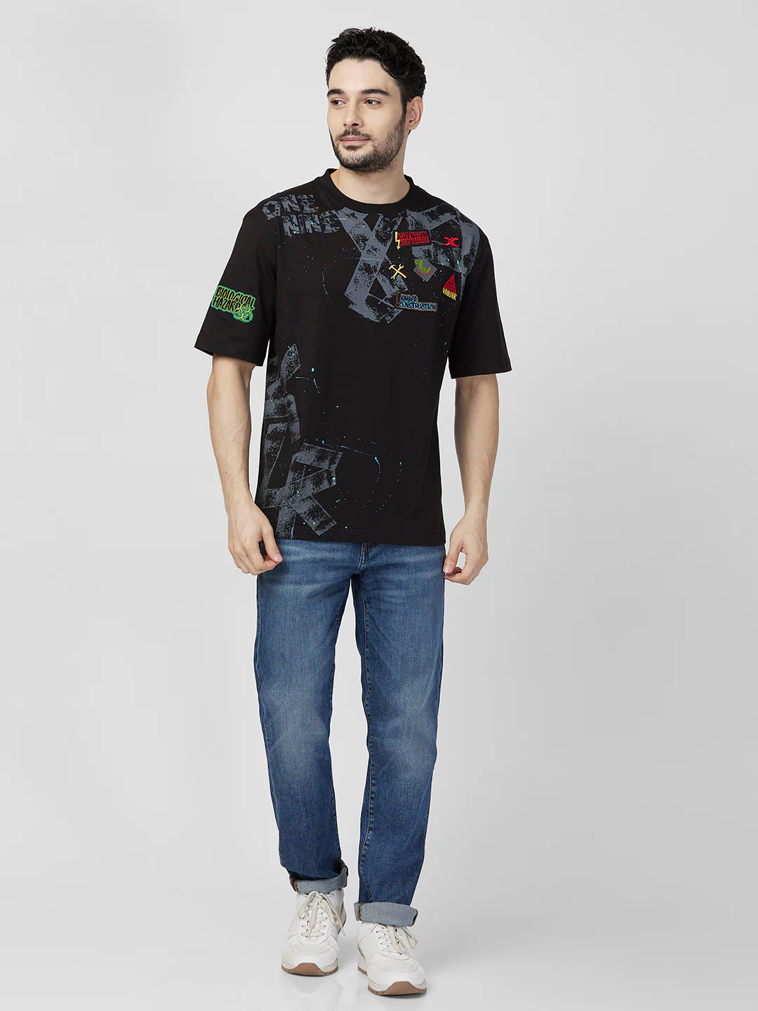 Killer Men Black Printed Round Neck T-Shirts - Image 4