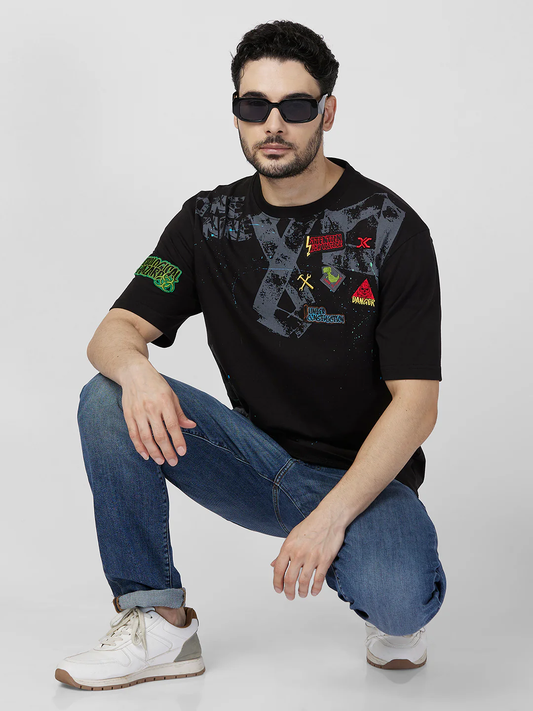 Killer Men Black Printed Round Neck T-Shirts - Image 8