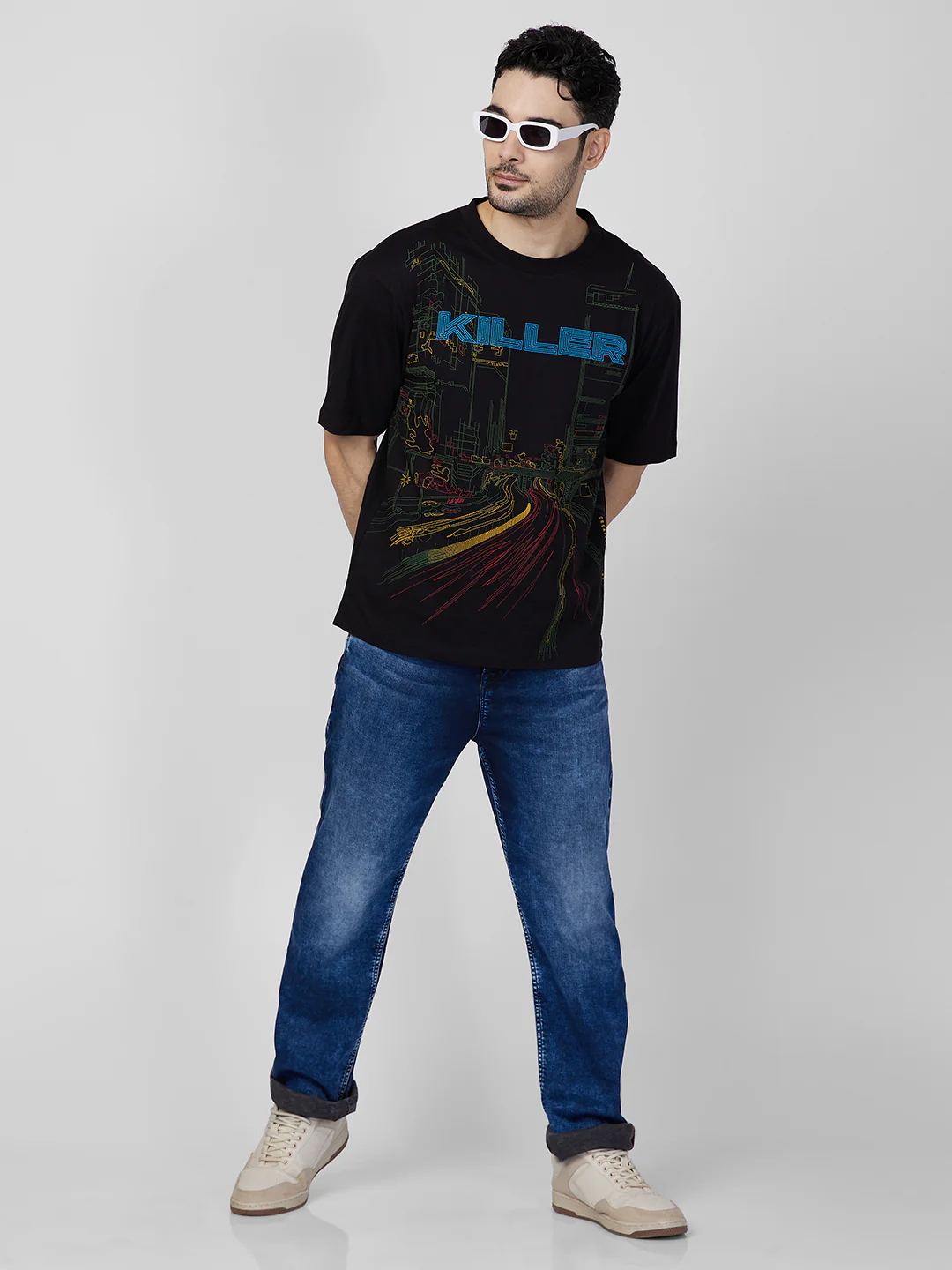Killer Men Black Printed Round Neck T-Shirts - Image 8