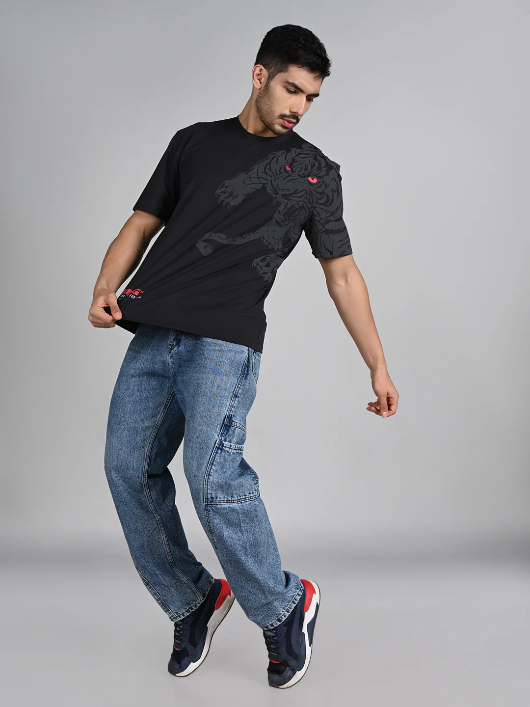 Killer Men Black Printed Round Neck T-Shirts - Image 3