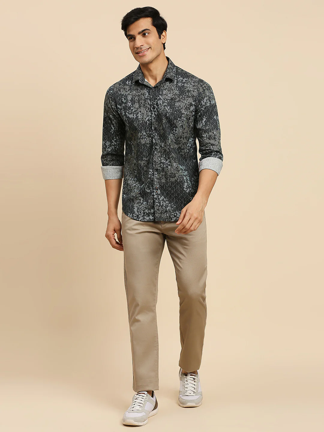Full Sleeves Slim Fit Black all-over Abstract Geometric print Shirt - Image 8