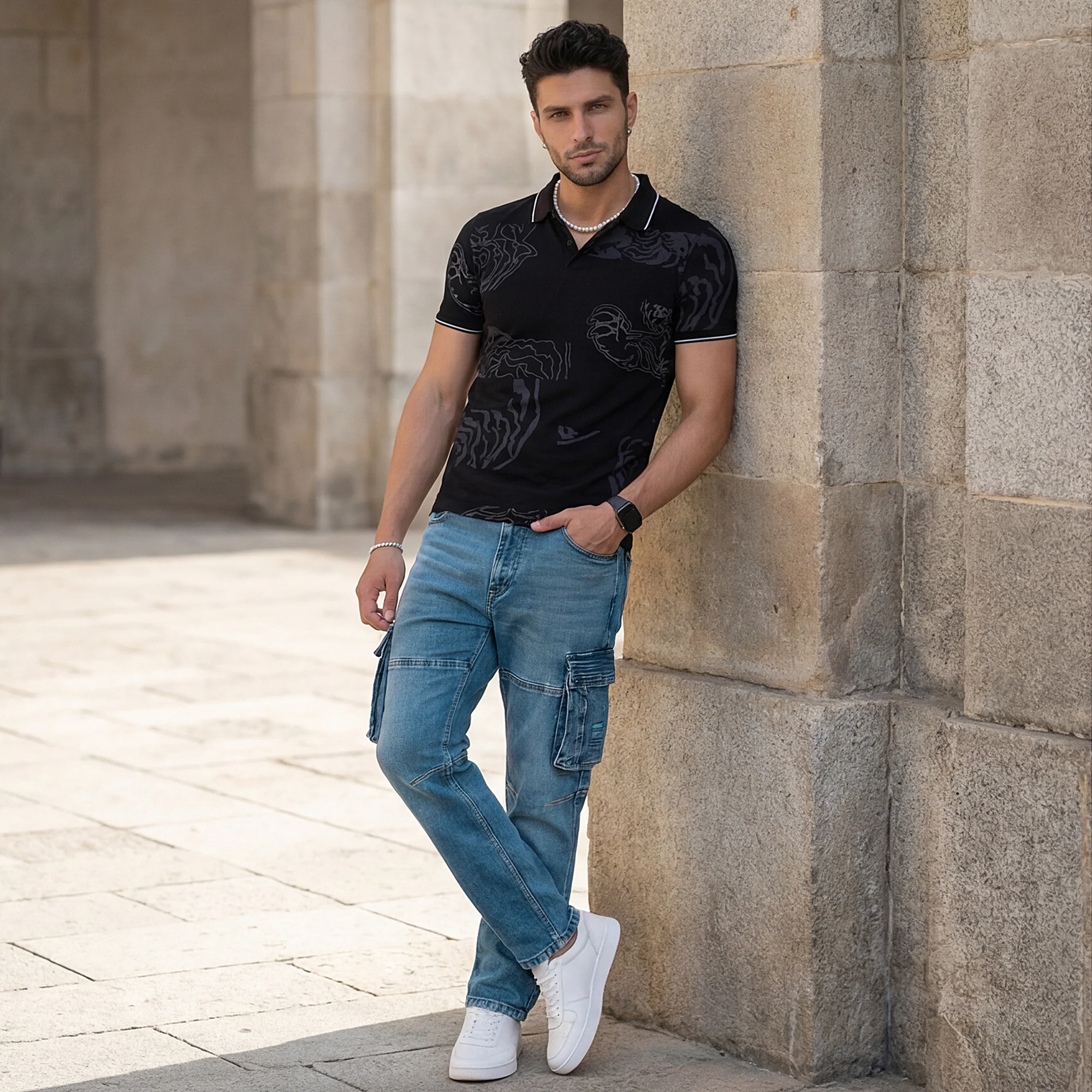 Killer Men Black Printed Slim Fit T-Shirt