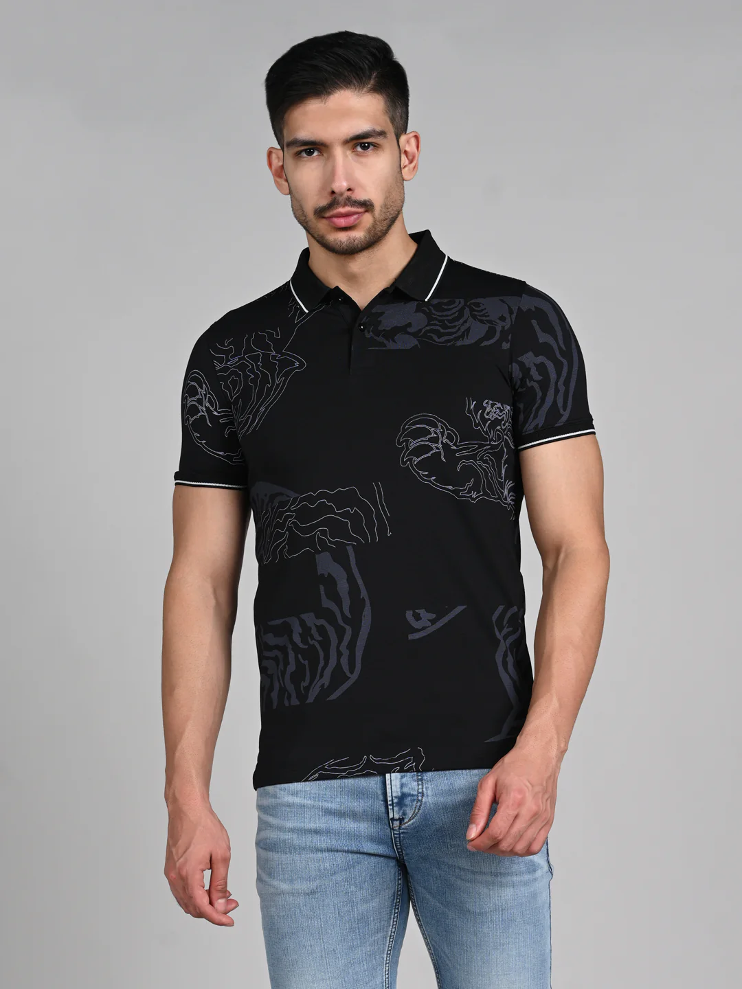 Killer Men Black Printed Slim Fit T-Shirt - Image 4