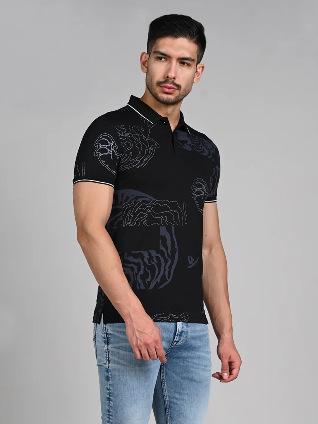 Killer Men Black Printed Slim Fit T-Shirt - Image 5