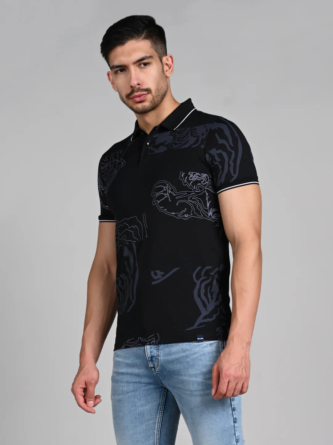 Killer Men Black Printed Slim Fit T-Shirt - Image 6