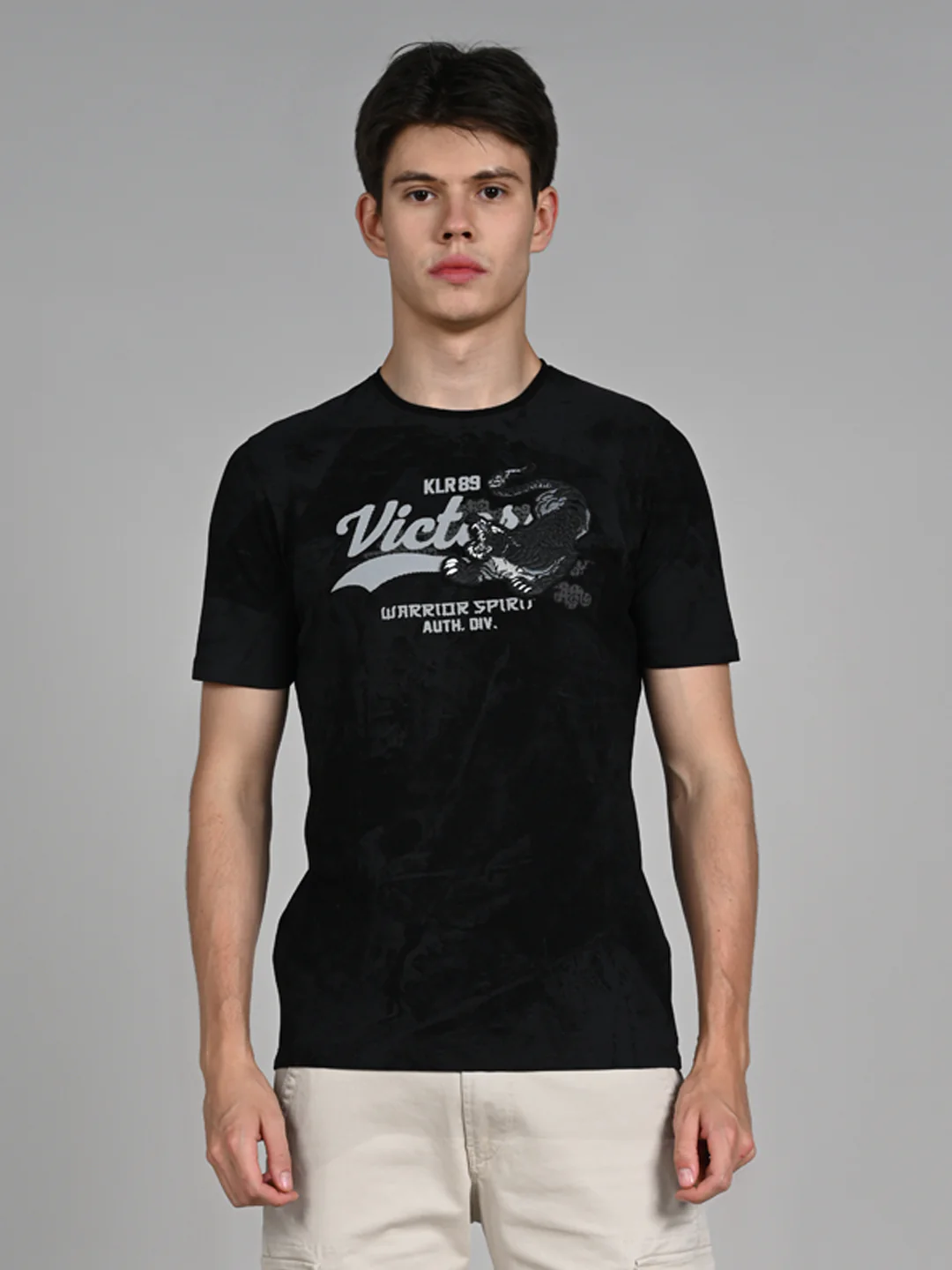 Killer Men Black Printed Slim Fit T-Shirts - Image 4